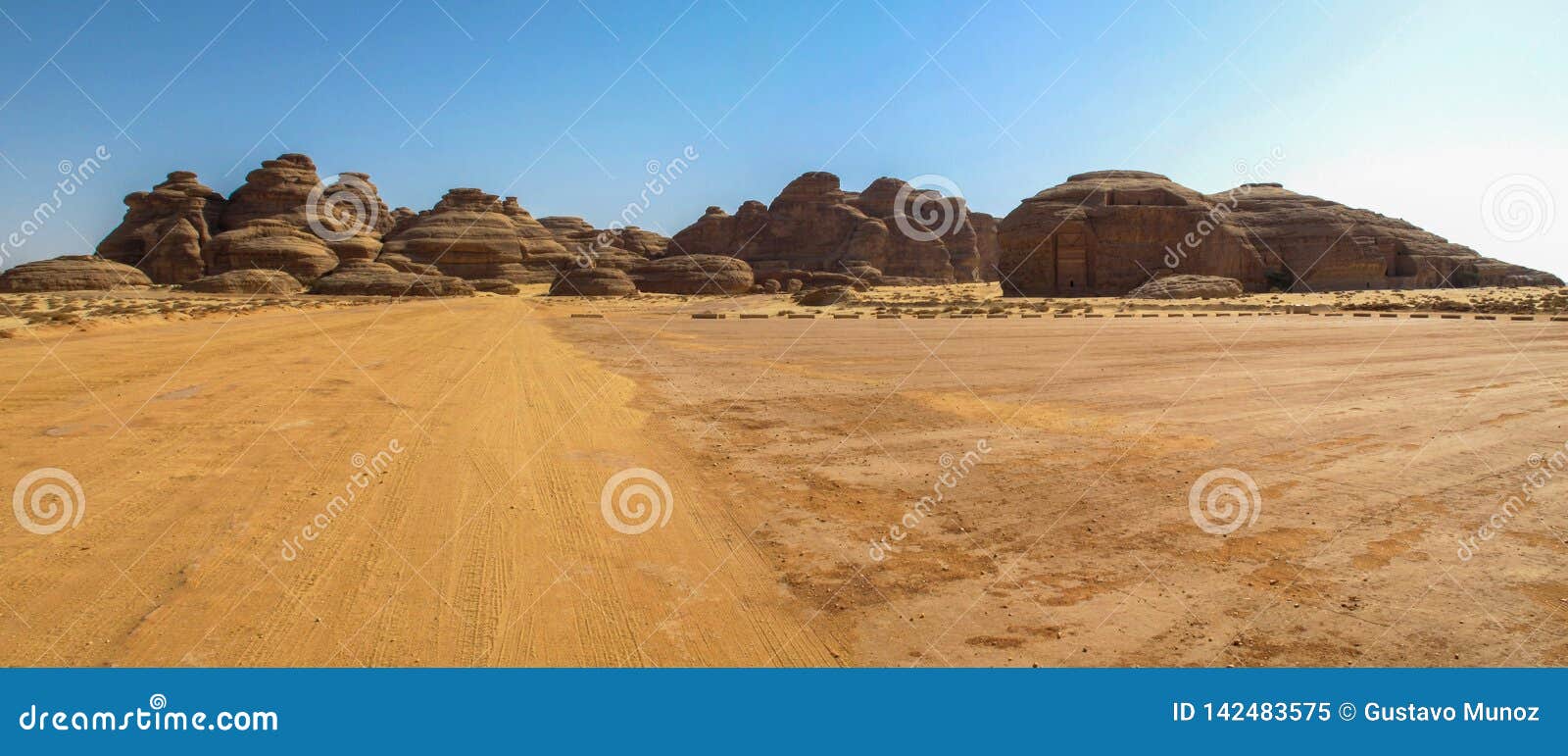 madain saleh, archaeological site with nabatean tombs in saudi arabia ksa