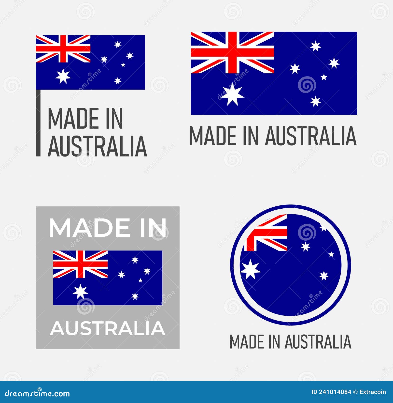 Made in Australia Labels Set, Made in Commonwealth of Australia Product