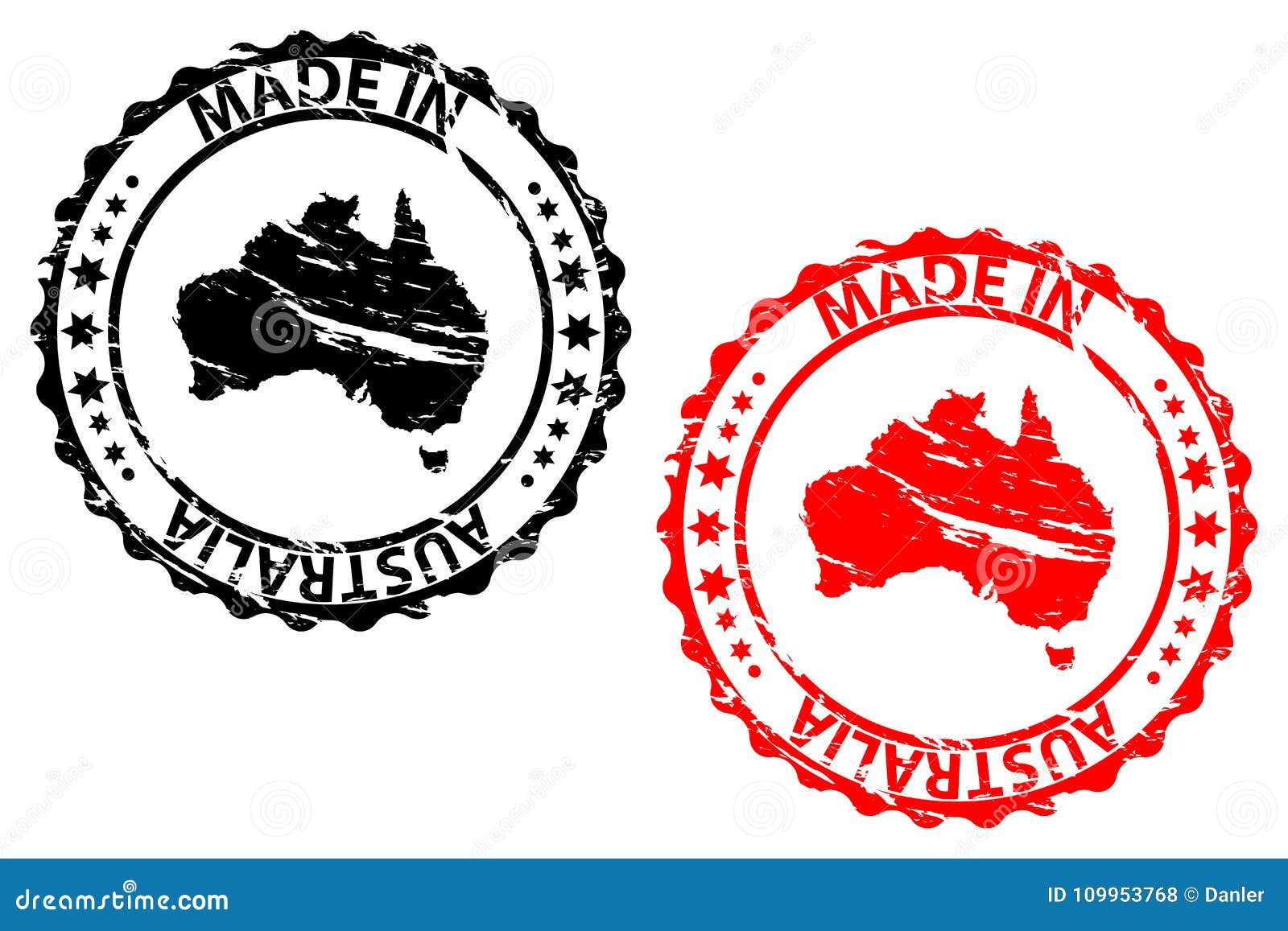 Made in Australia Rubber Stamp Stock Vector Illustration of crafted