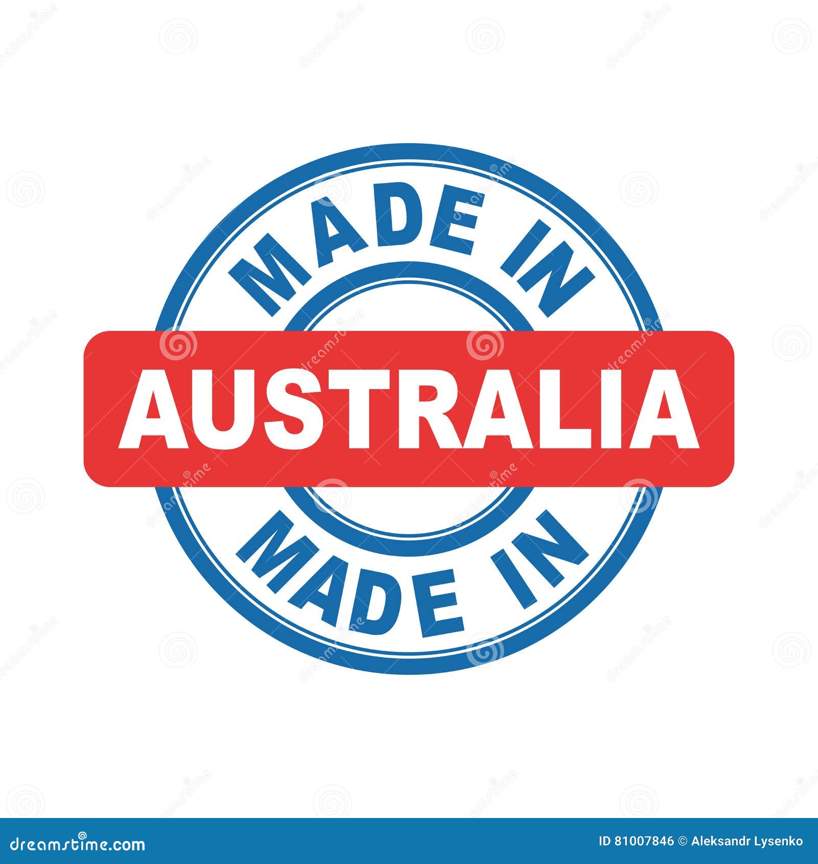 Made in Australia. stock vector. Illustration of sign 81007846