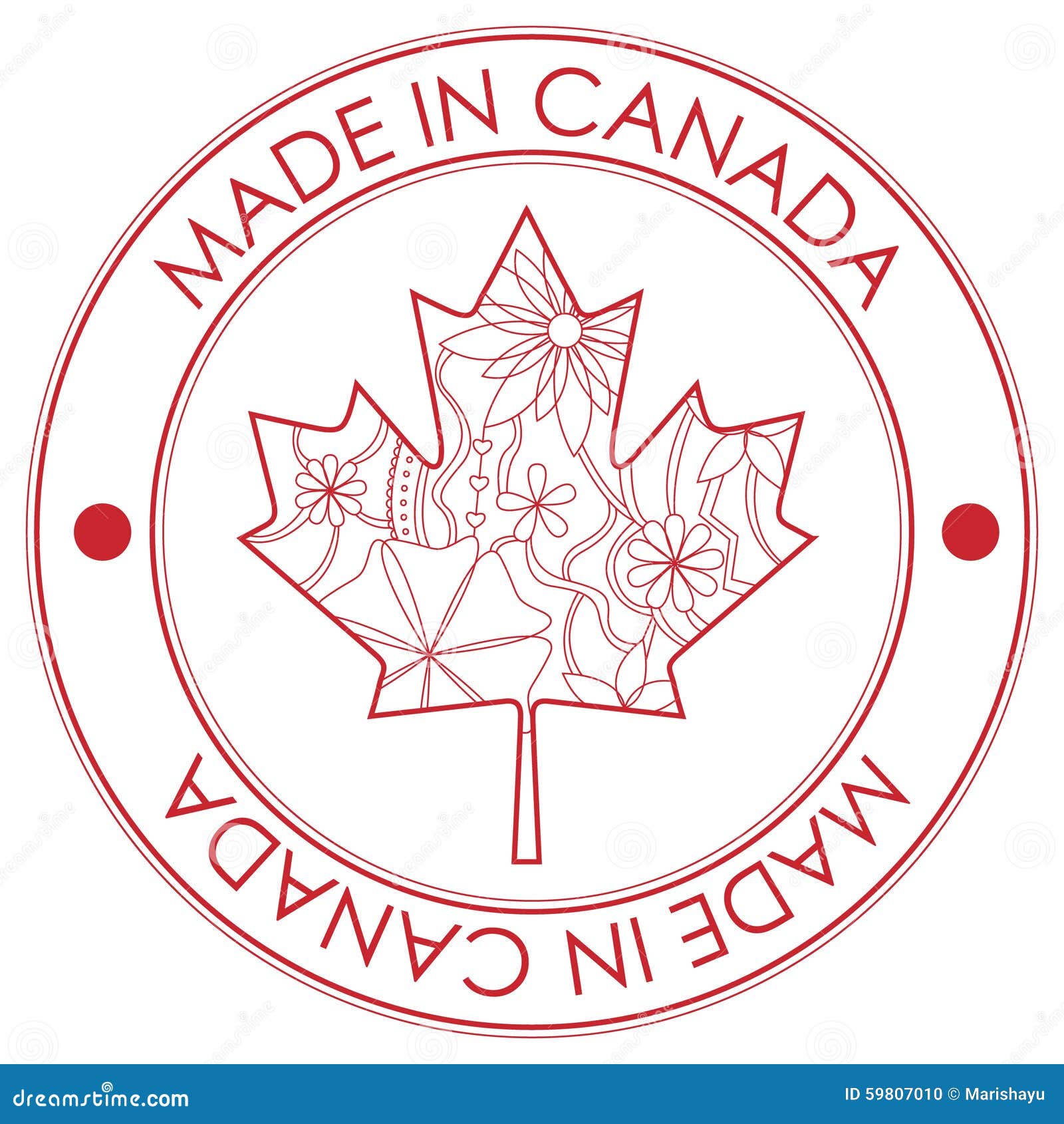 Made in Canada stamp stock vector. Illustration of element 59807010