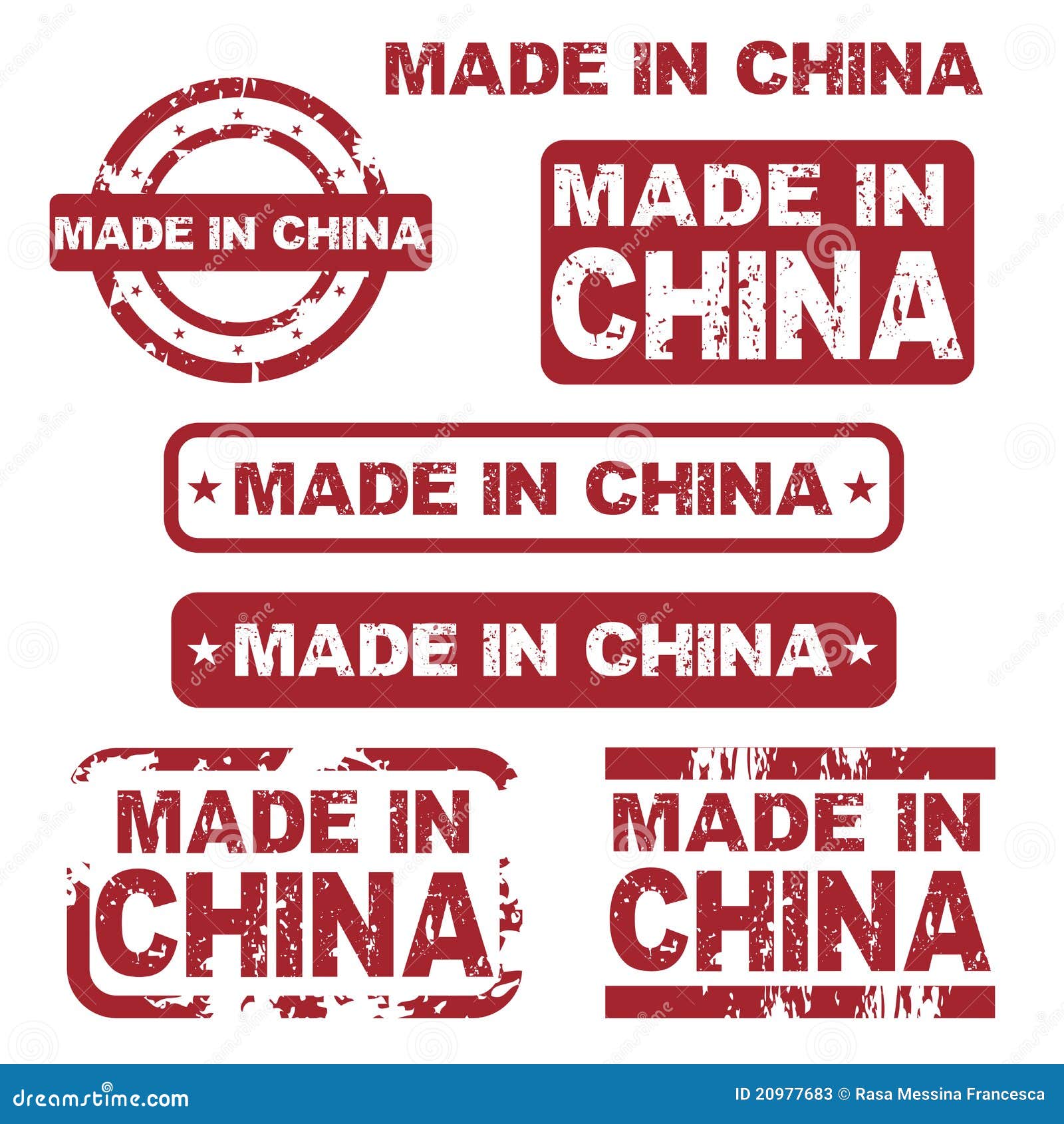 made in china grunge stamps