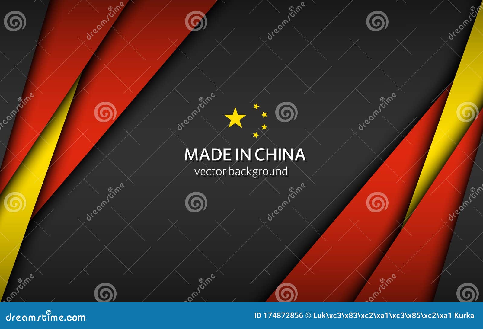 Made in China, Modern Vector Background with Chinese Colors, Overlayed