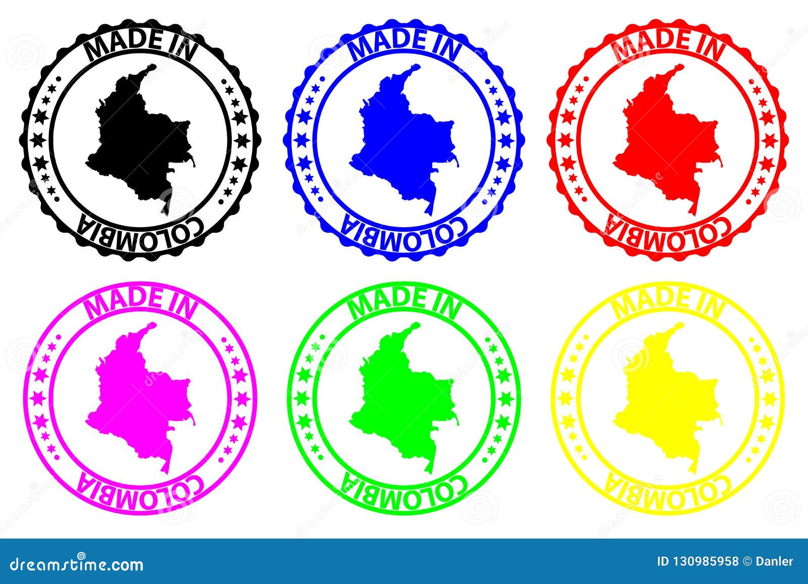 Made in Colombia Rubber Stamp Stock Vector Illustration of commercial