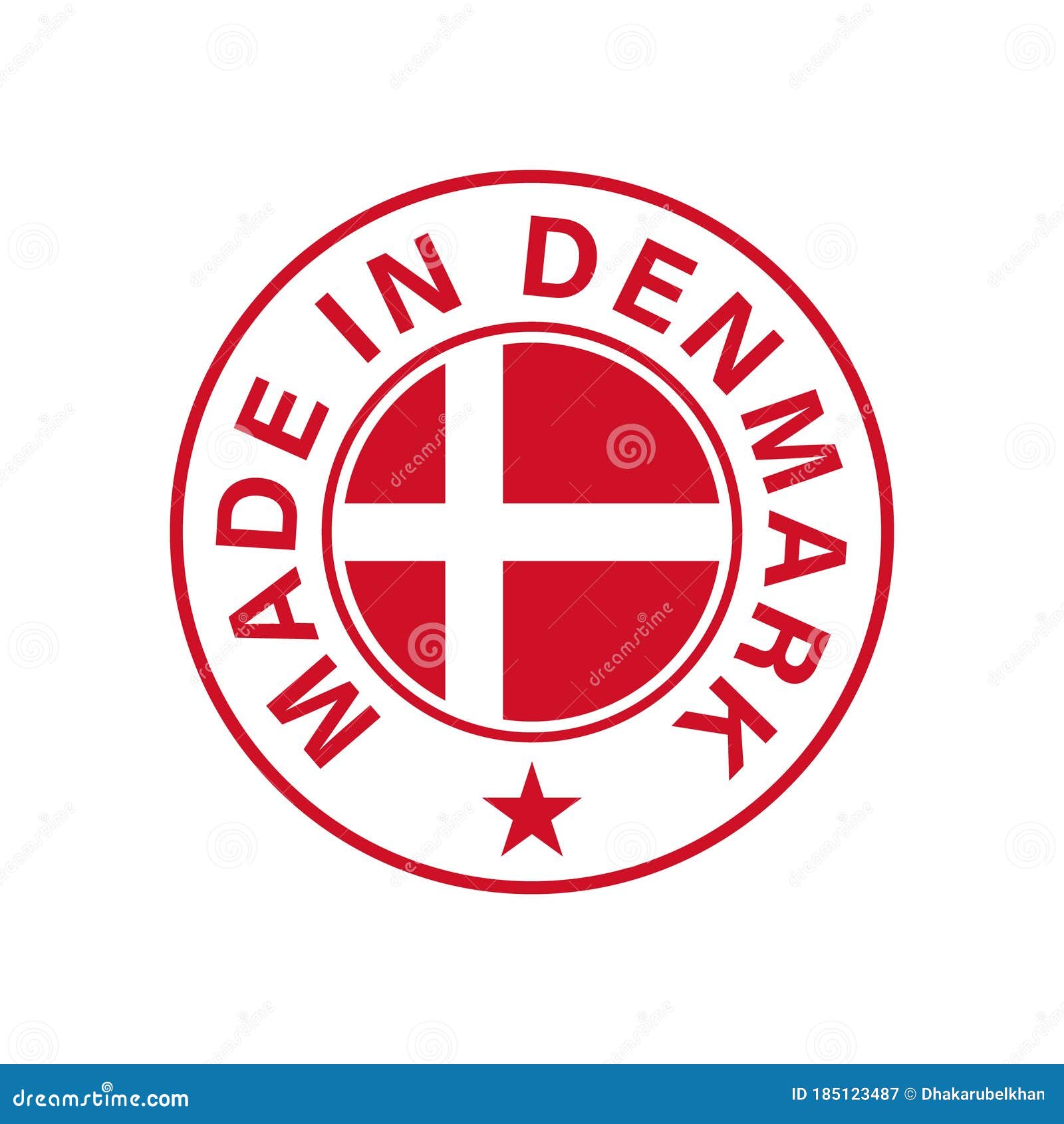 Made In Denmark Round Denmark Flag Vector Icon Stock Vector Illustration Of State National 185123487