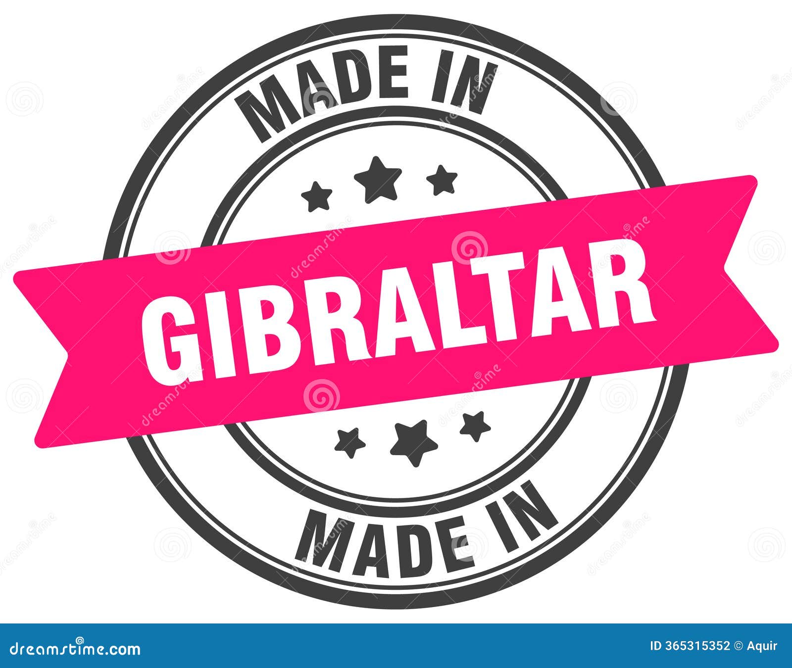 Made in Gibraltar Round Sign. Made in Gibraltar Stamp Stock Vector -  Illustration of band, vignette: 365315352