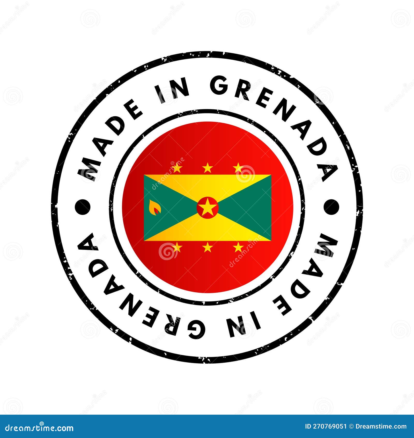 Made in Grenada Text Emblem Stamp, Concept Background Stock