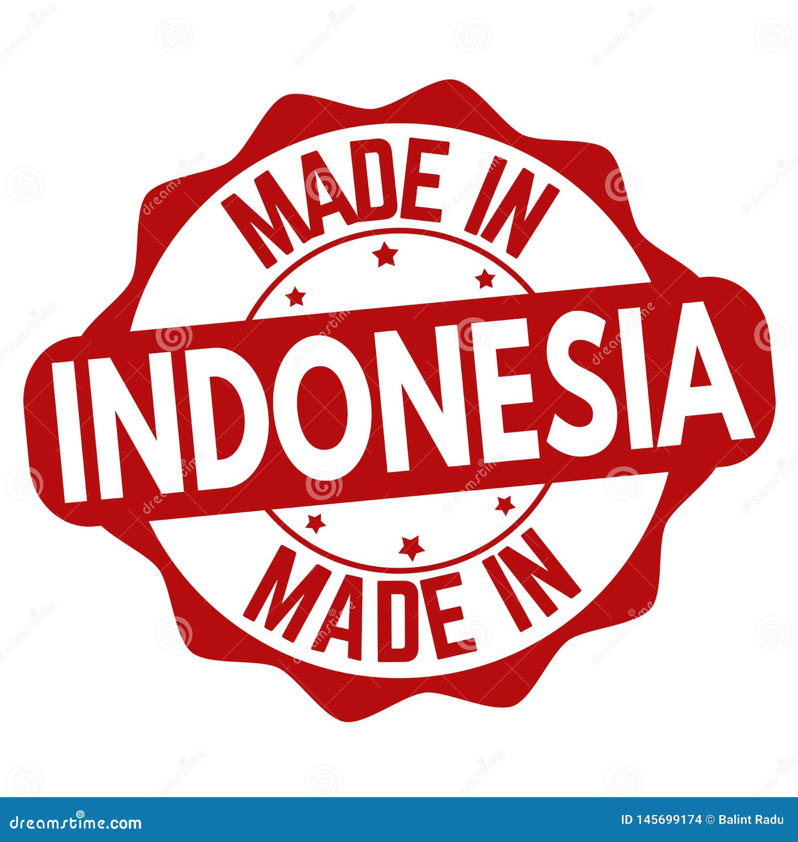 Made in Indonesia Sign or Stamp Stock Vector Illustration of emblem