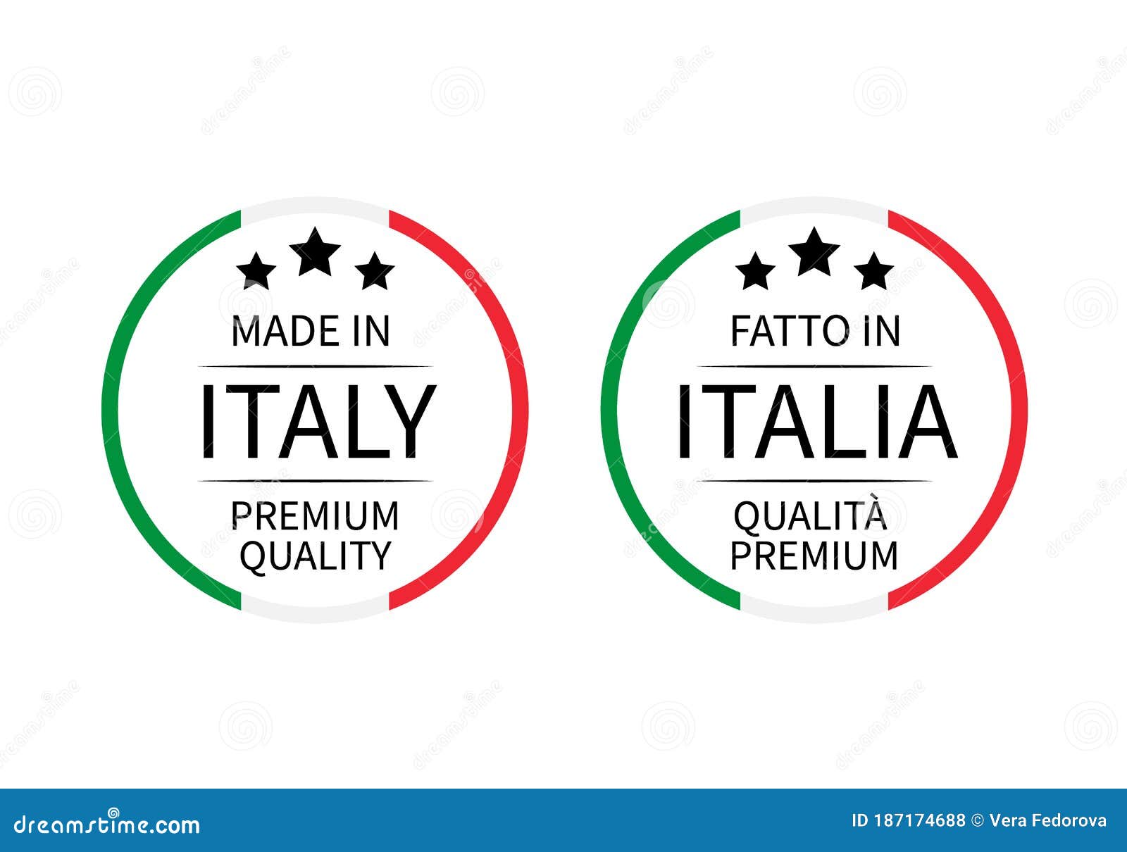 Premium Vector  Made in italy badge and icon with flag. vector