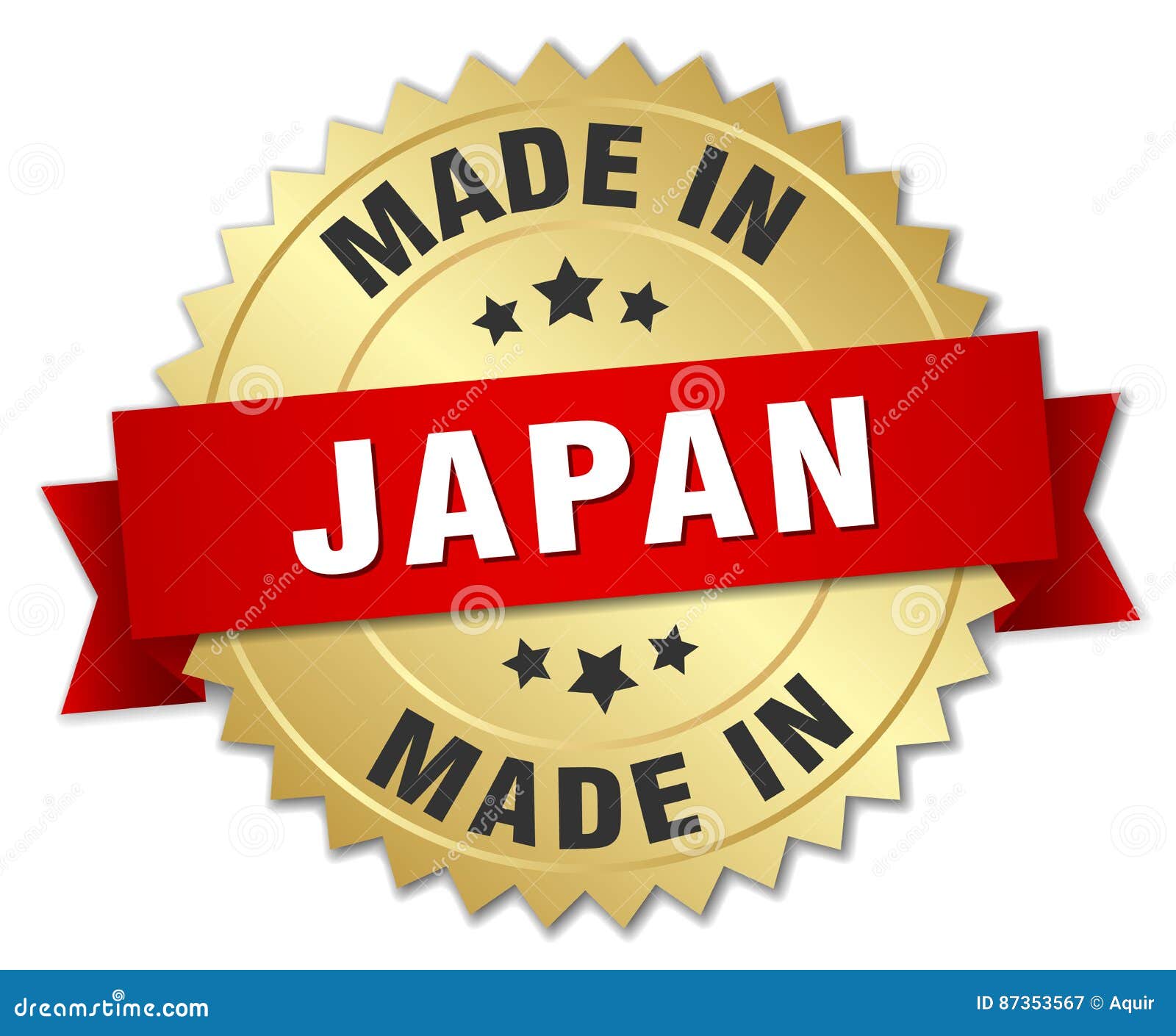 Made in Japan gold badge stock vector. Illustration of crafted - 87353567