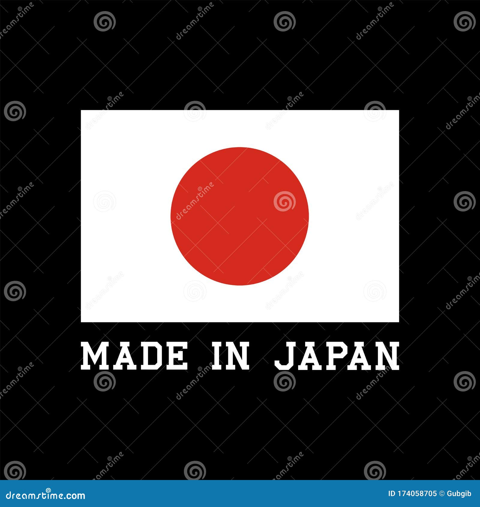 Made in Japan Icon with Japanese Flag Stock Vector Illustration of