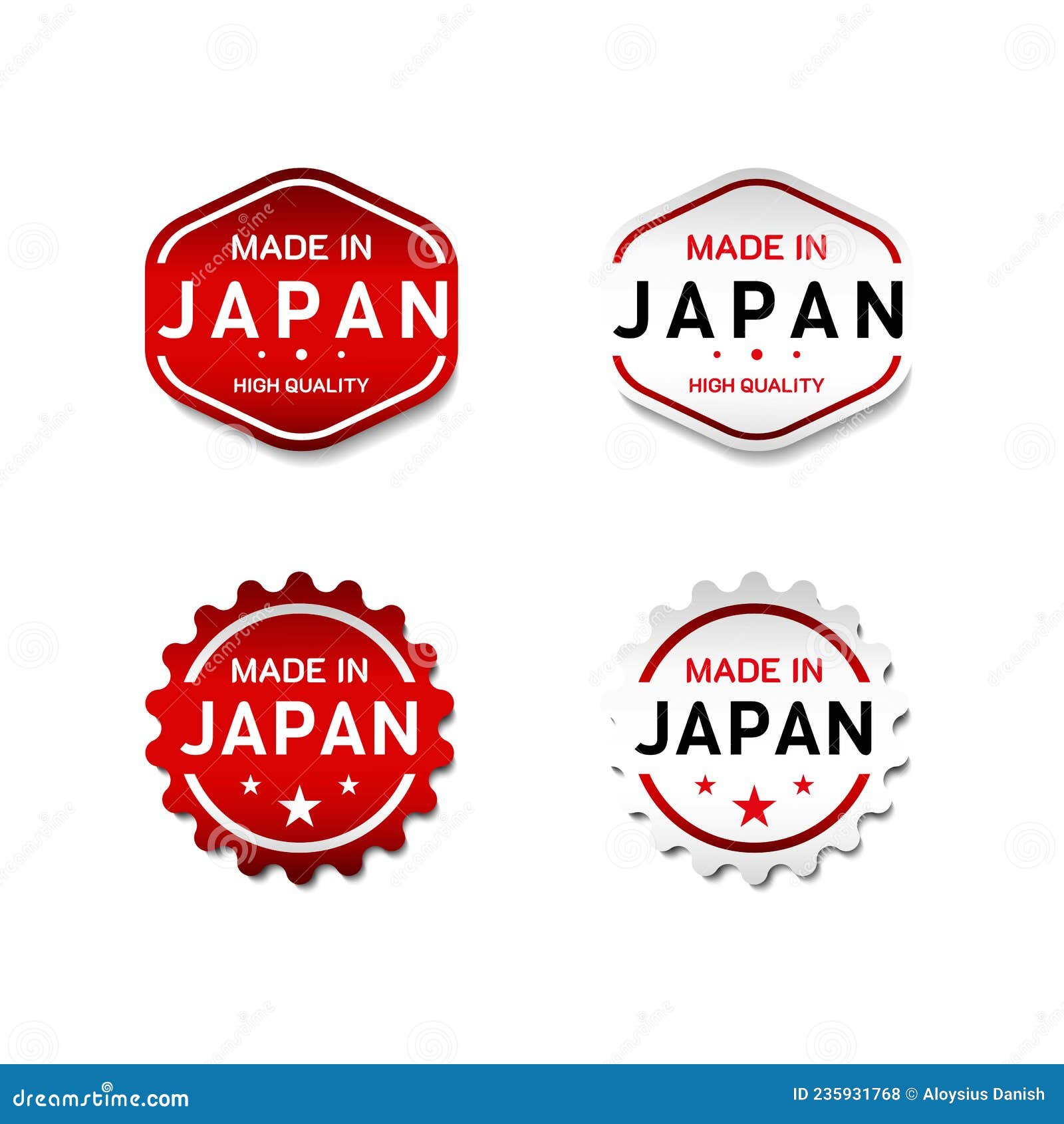 Made in Japan Label Sticker. for Commercial Product Emblem Stock Vector ...