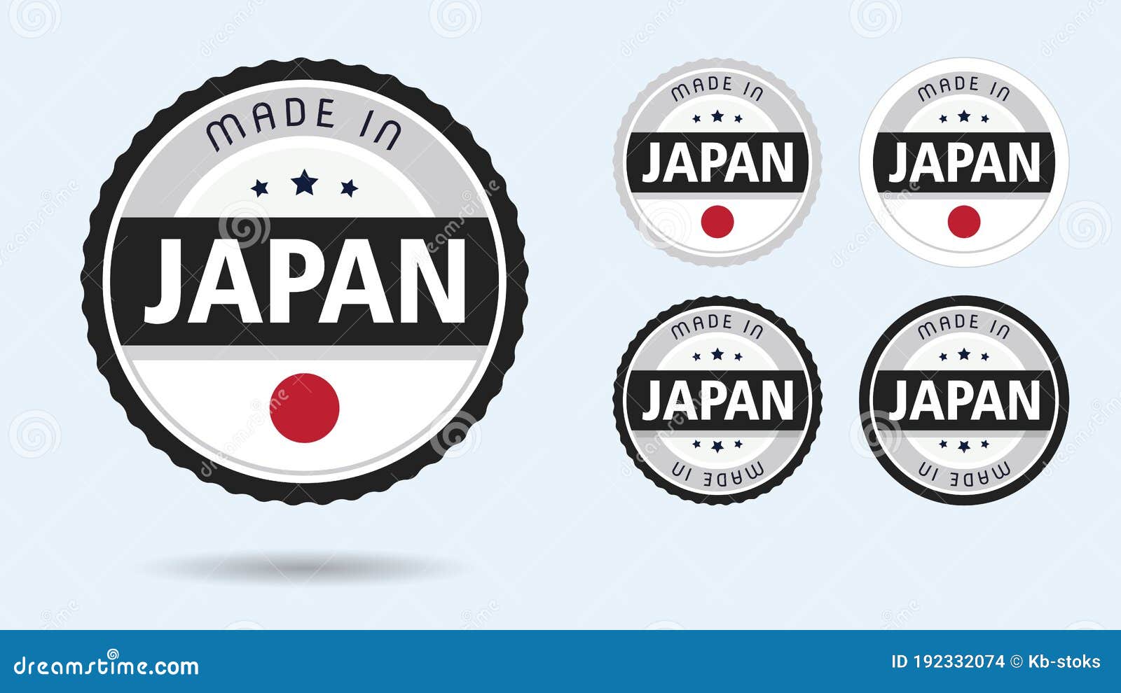 Made in Japan. Set of Labels and Badges Stock Vector - Illustration of ...