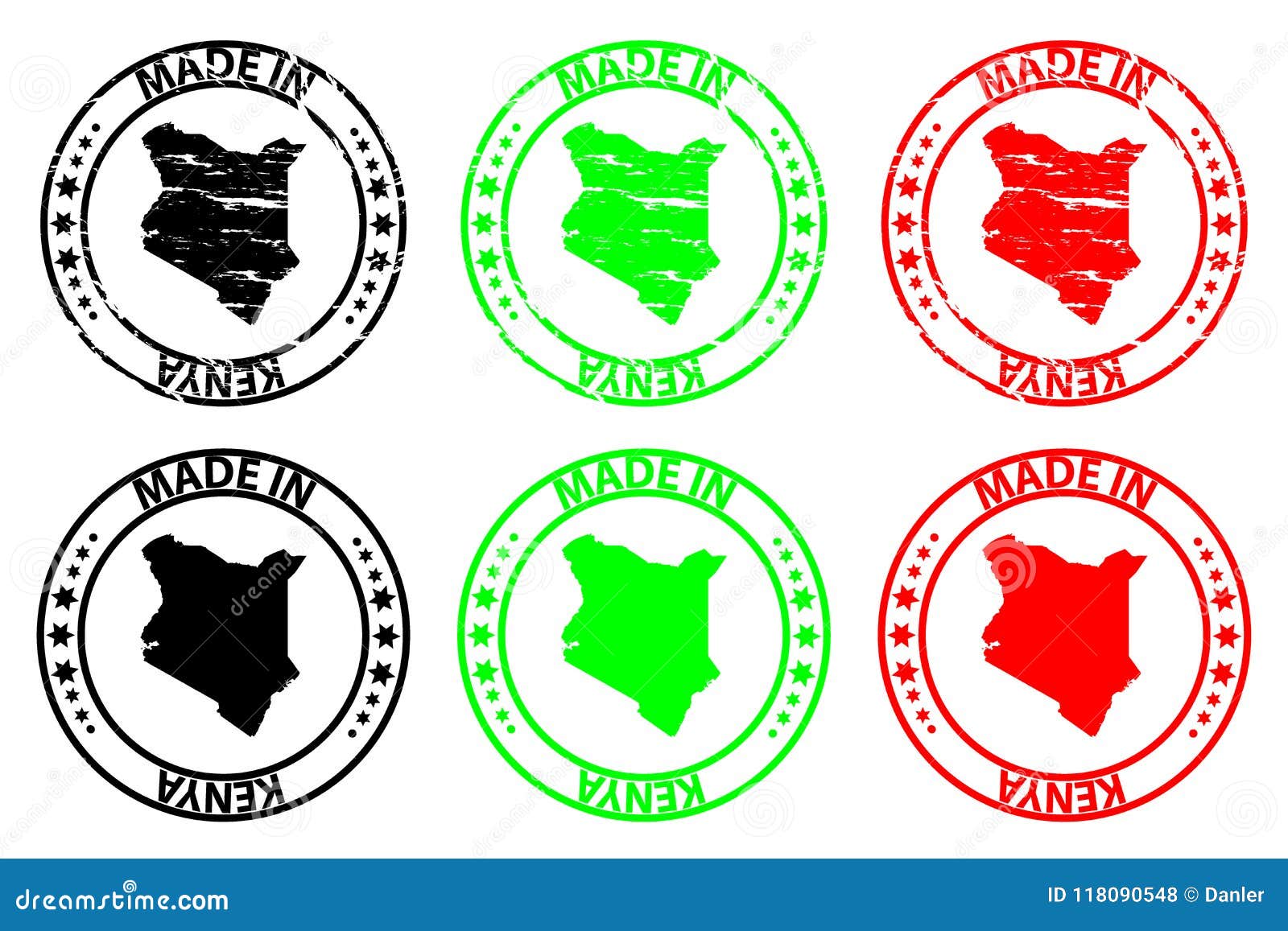 Made in Kenya rubber stamp stock vector. Illustration of business