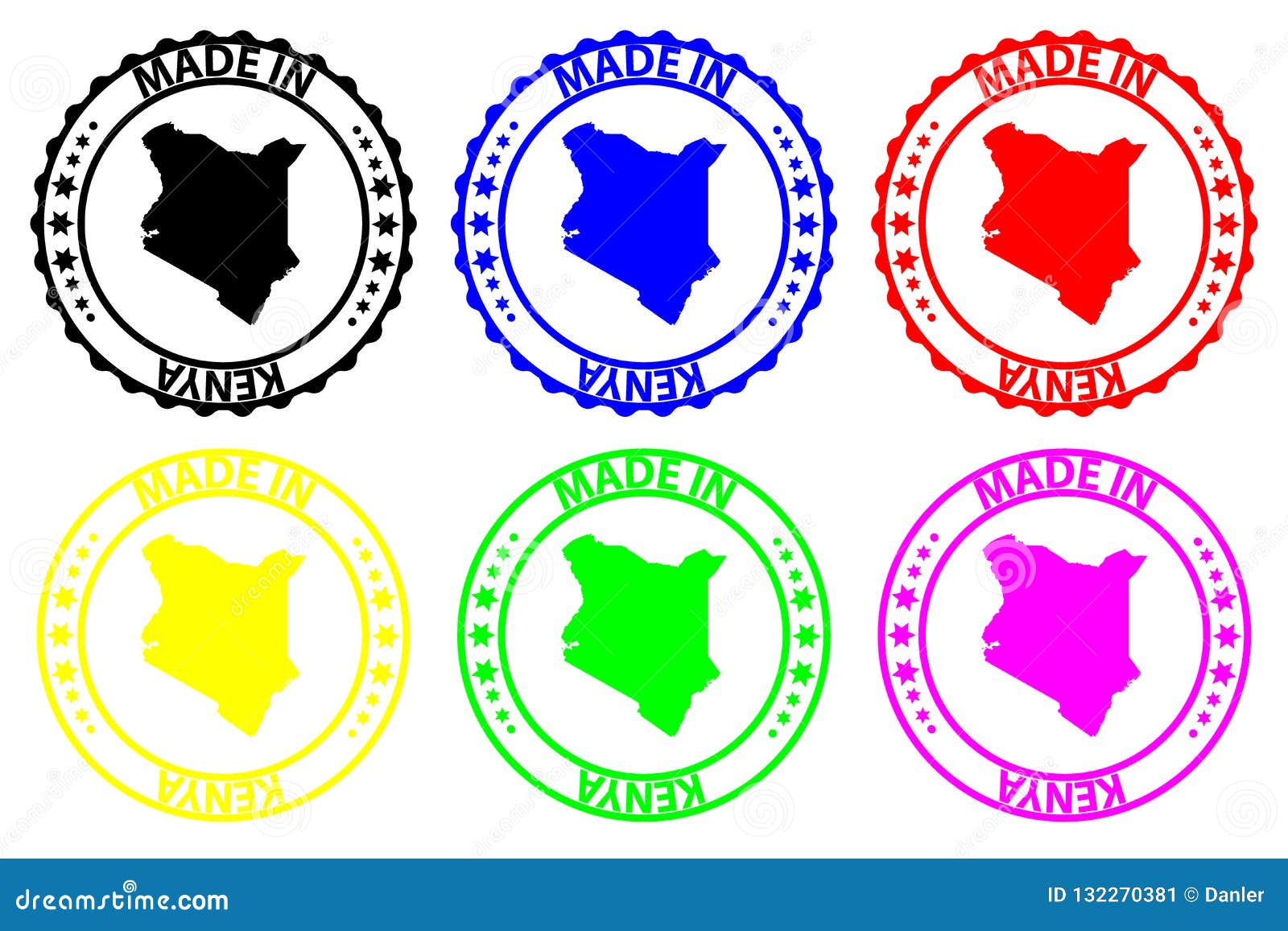 Made in Kenya rubber stamp stock vector. Illustration of national