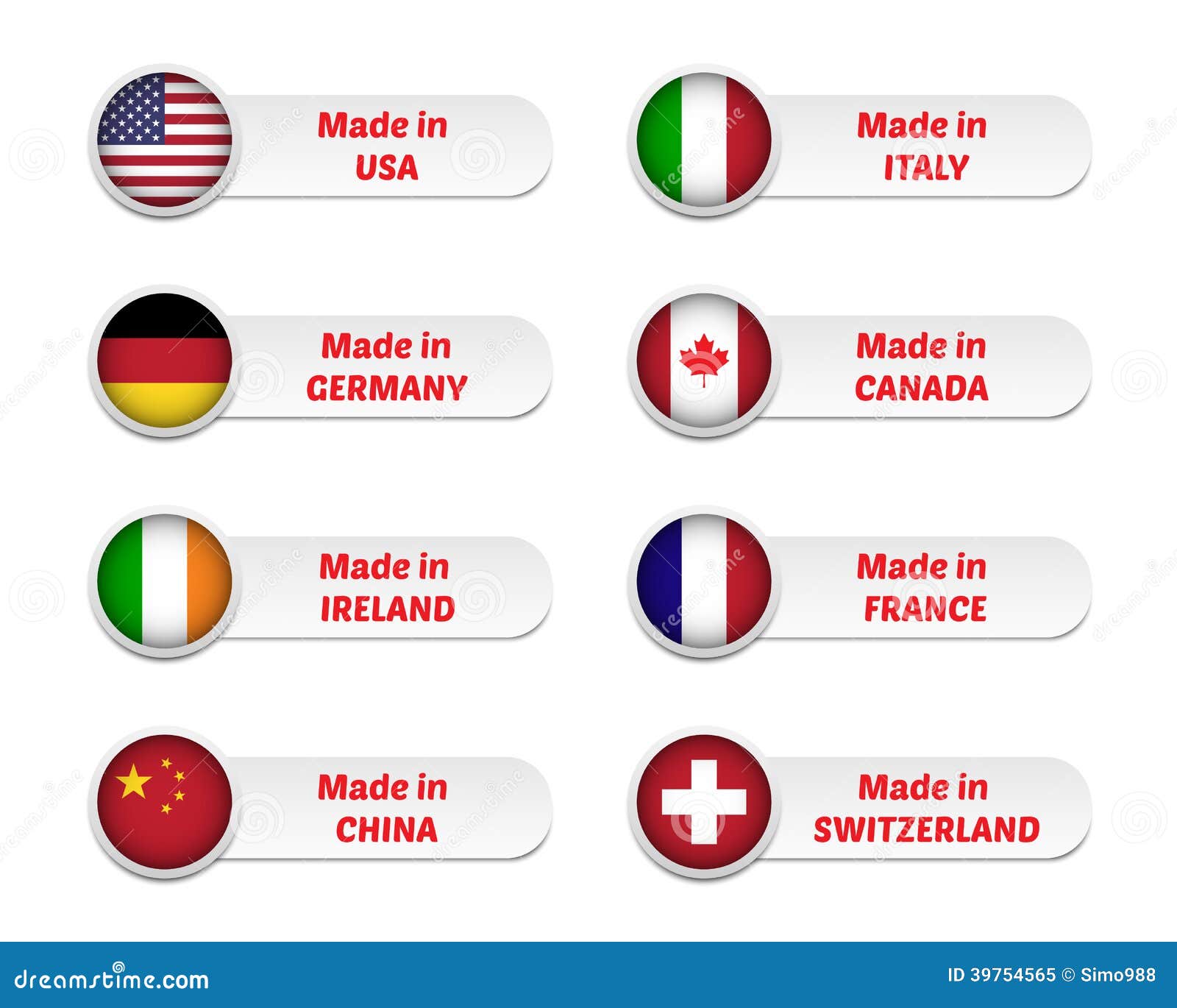 Made in labels stock vector. Illustration of buttons 39754565