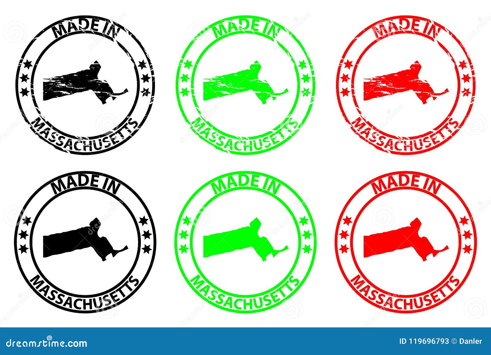 Made in Massachusetts Rubber Stamp Stock Vector - Illustration of