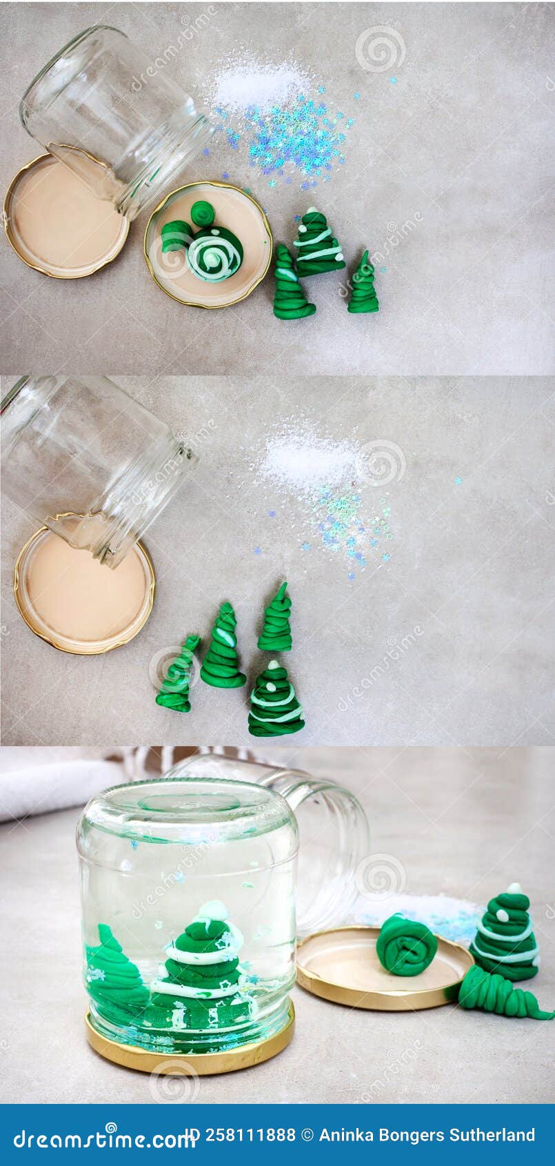 Recycled Jar Snow Globe Ornaments