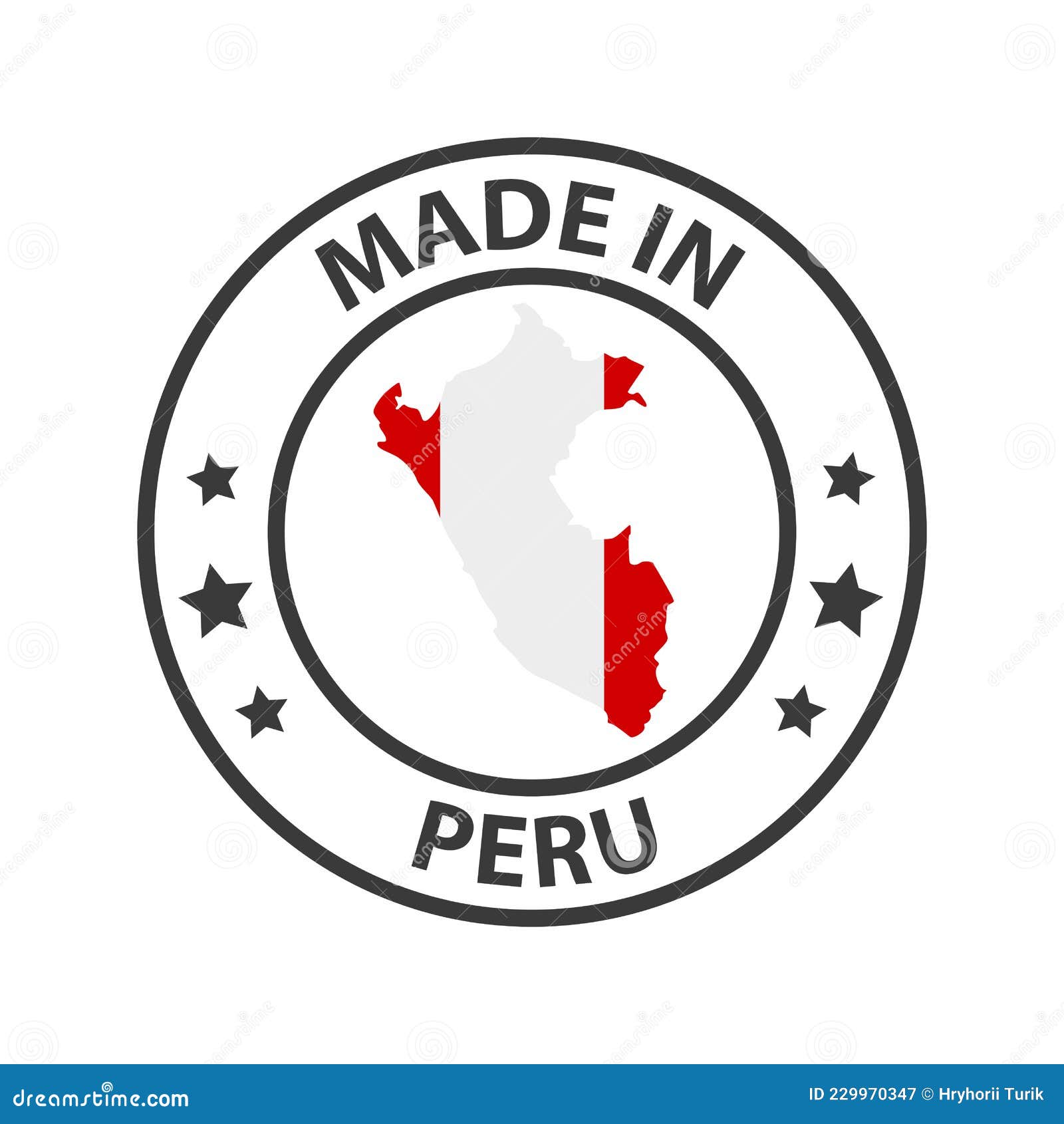 Made in Peru Icon. Stamp Sticker. Vector Illustration Stock Vector ...