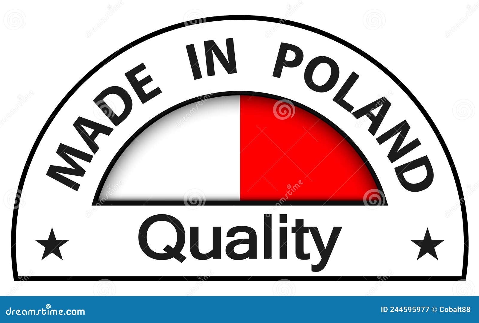 Made in Poland Quality Icon, Circle Button Stock Vector Illustration