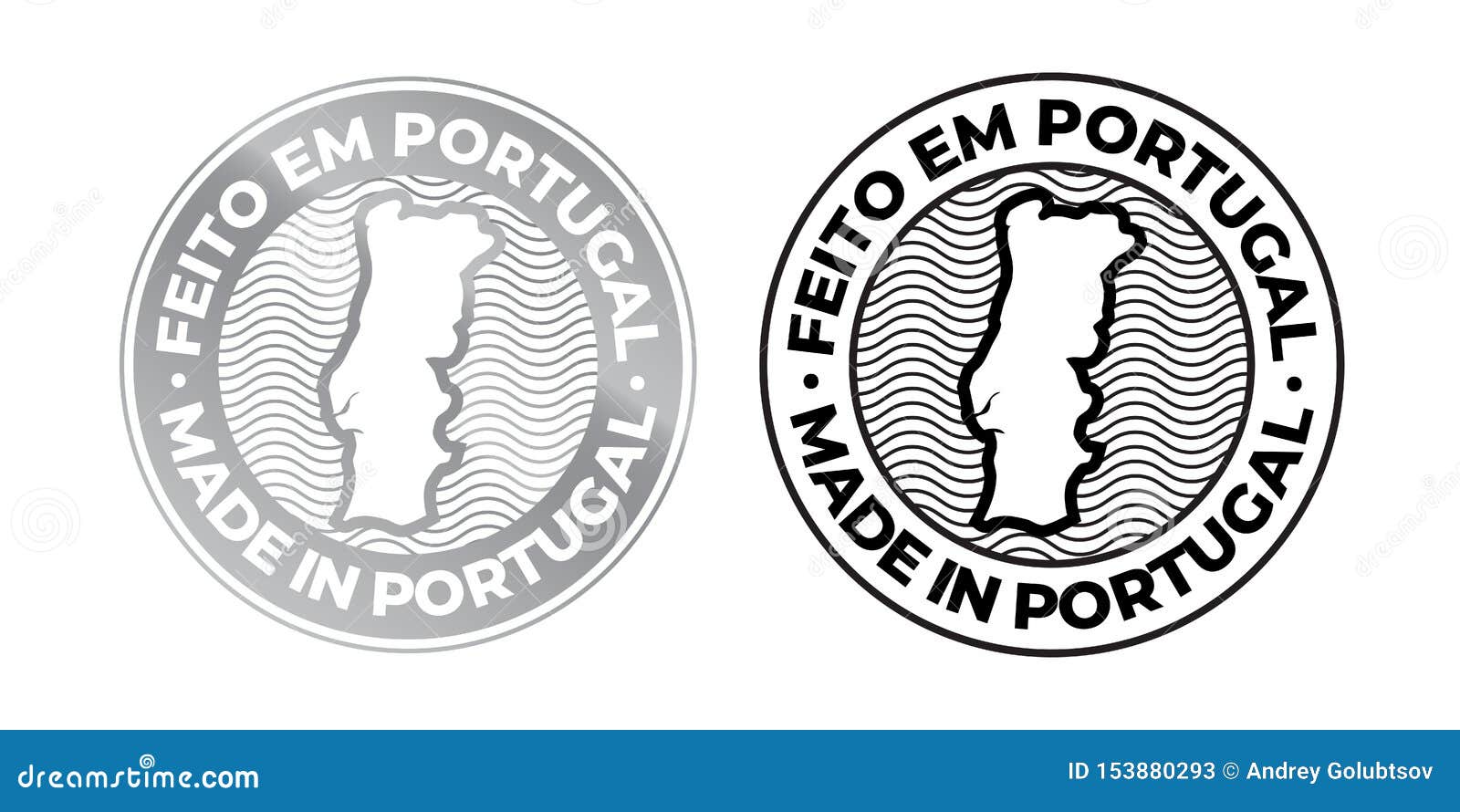 made in portugal, feito em portugal  map icon. portuguese made quality product label, 100 percent package stamp