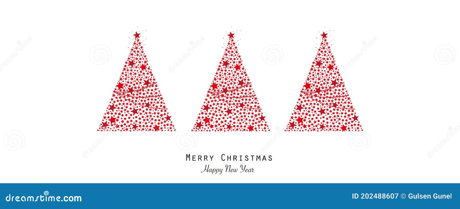 made of shining red stars elegant christmas tree  . minimal  for business card. happy new year greeting ca