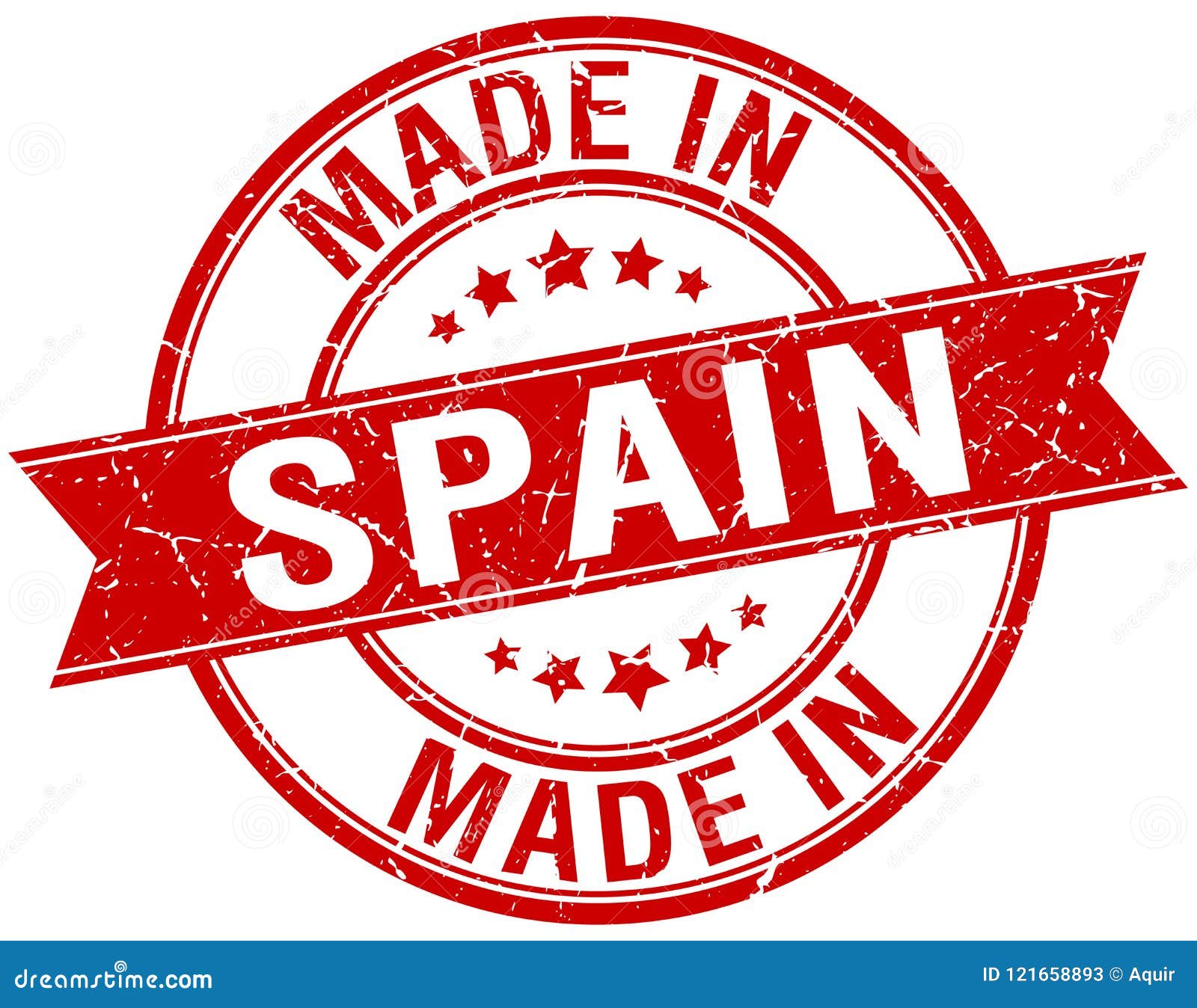 Made in Spain stamp stock vector. Illustration of destination - 121658893