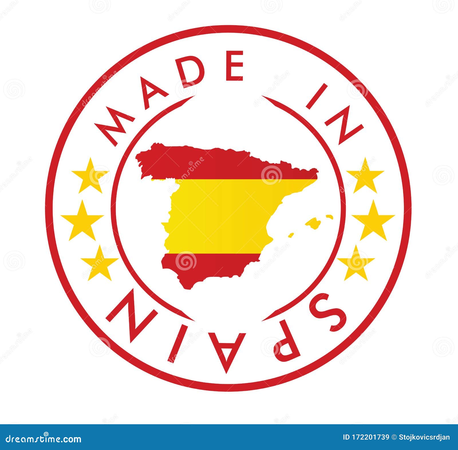 Made in Spain stamp stock vector. Illustration of mark - 172201739