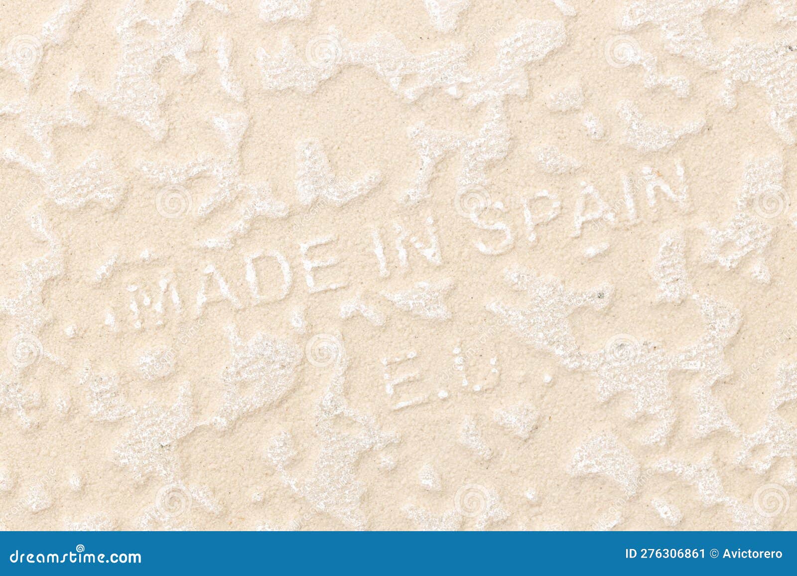 Made in Spain Text on the Back Side of a Ceramic Tile Stock Image
