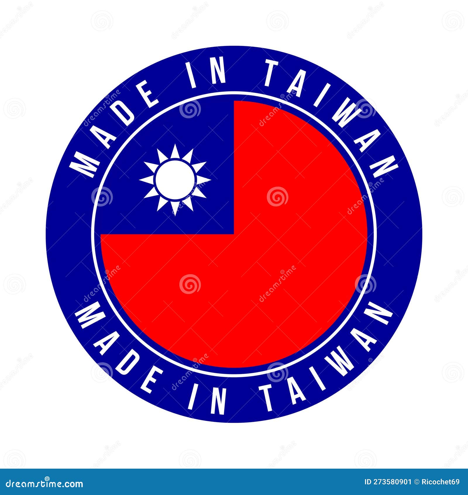 Made in Taiwan symbol icon stock illustration. Illustration of seal