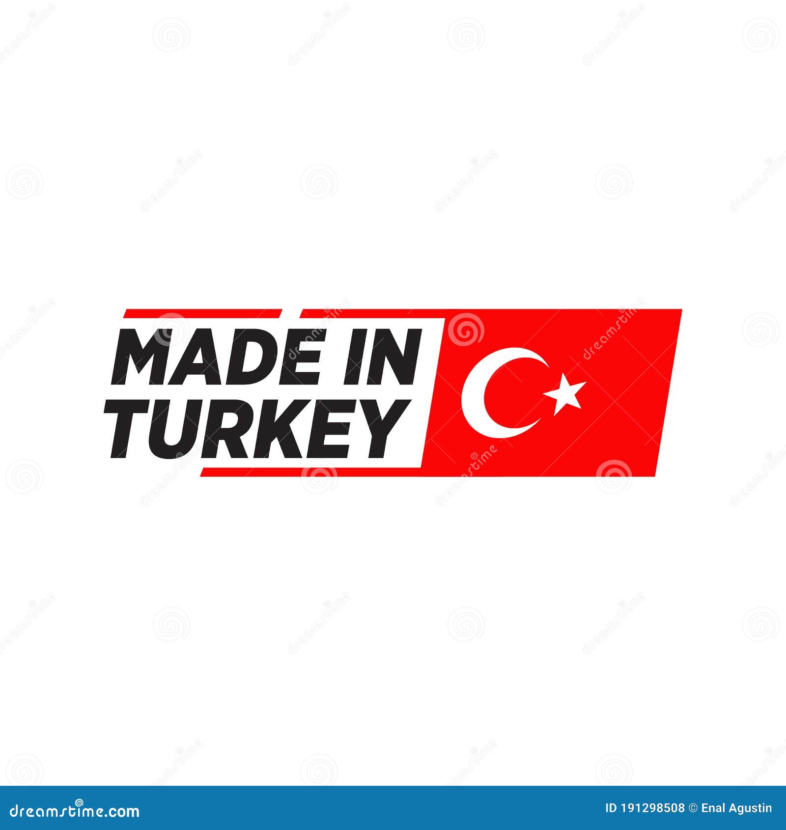 Made in Turkey Label Logo Design Template Stock Vector Illustration