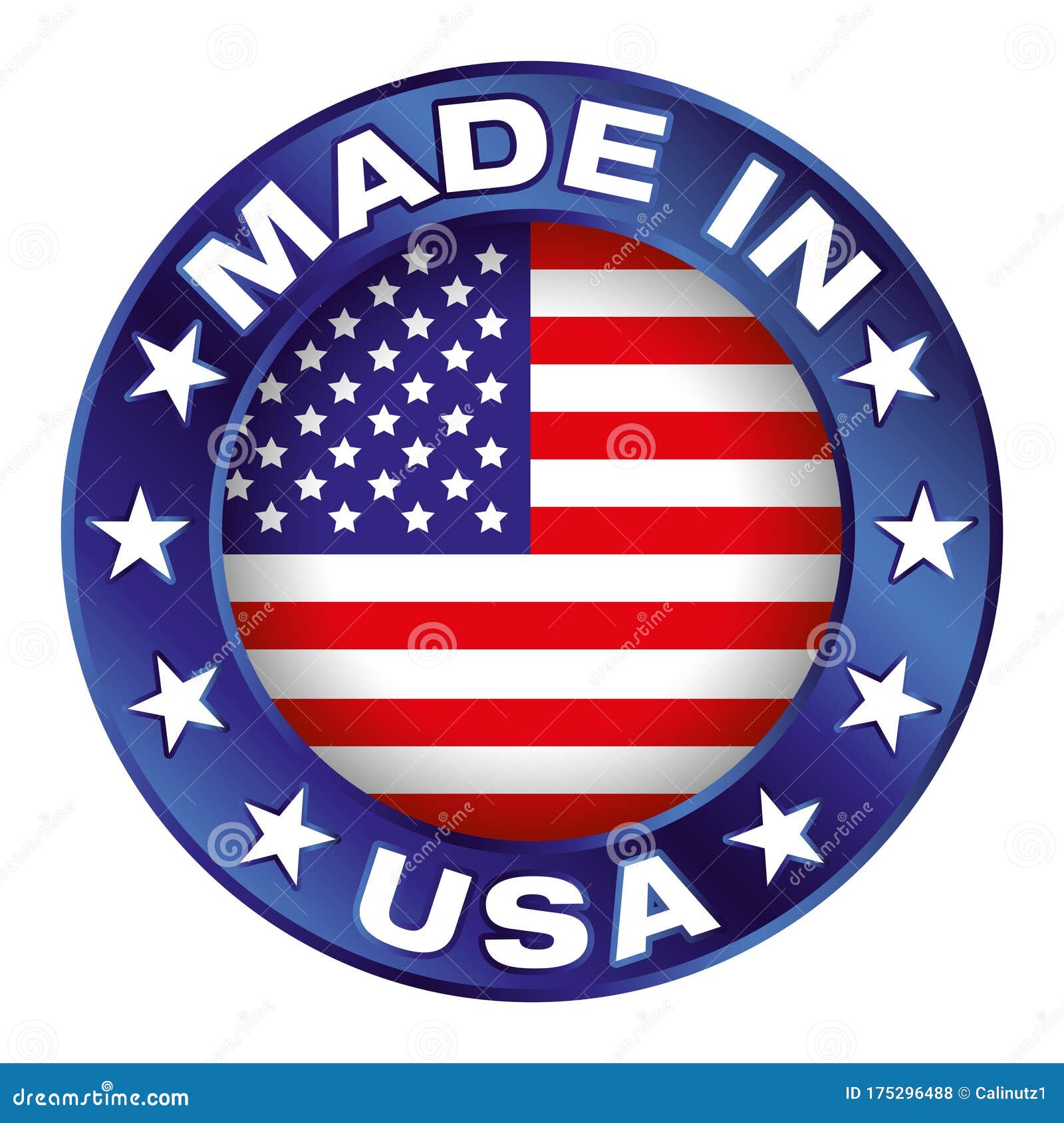 Made in the USA Badge Isolated on White Background. Stock Vector ...