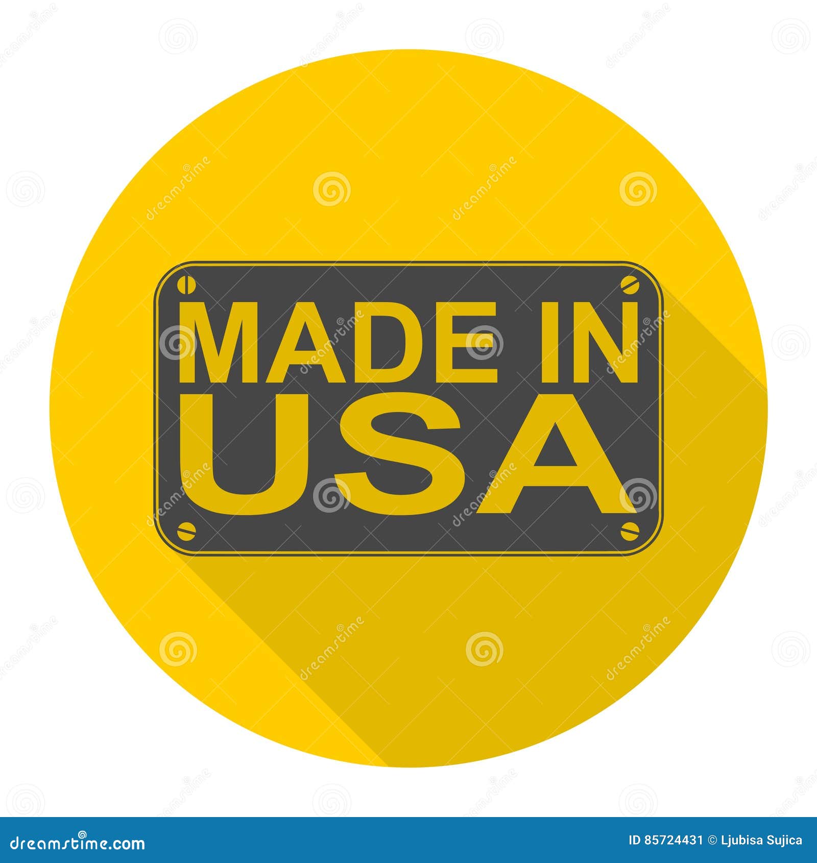 Made in USA Icon with Long Shadow Stock Vector Illustration of icon
