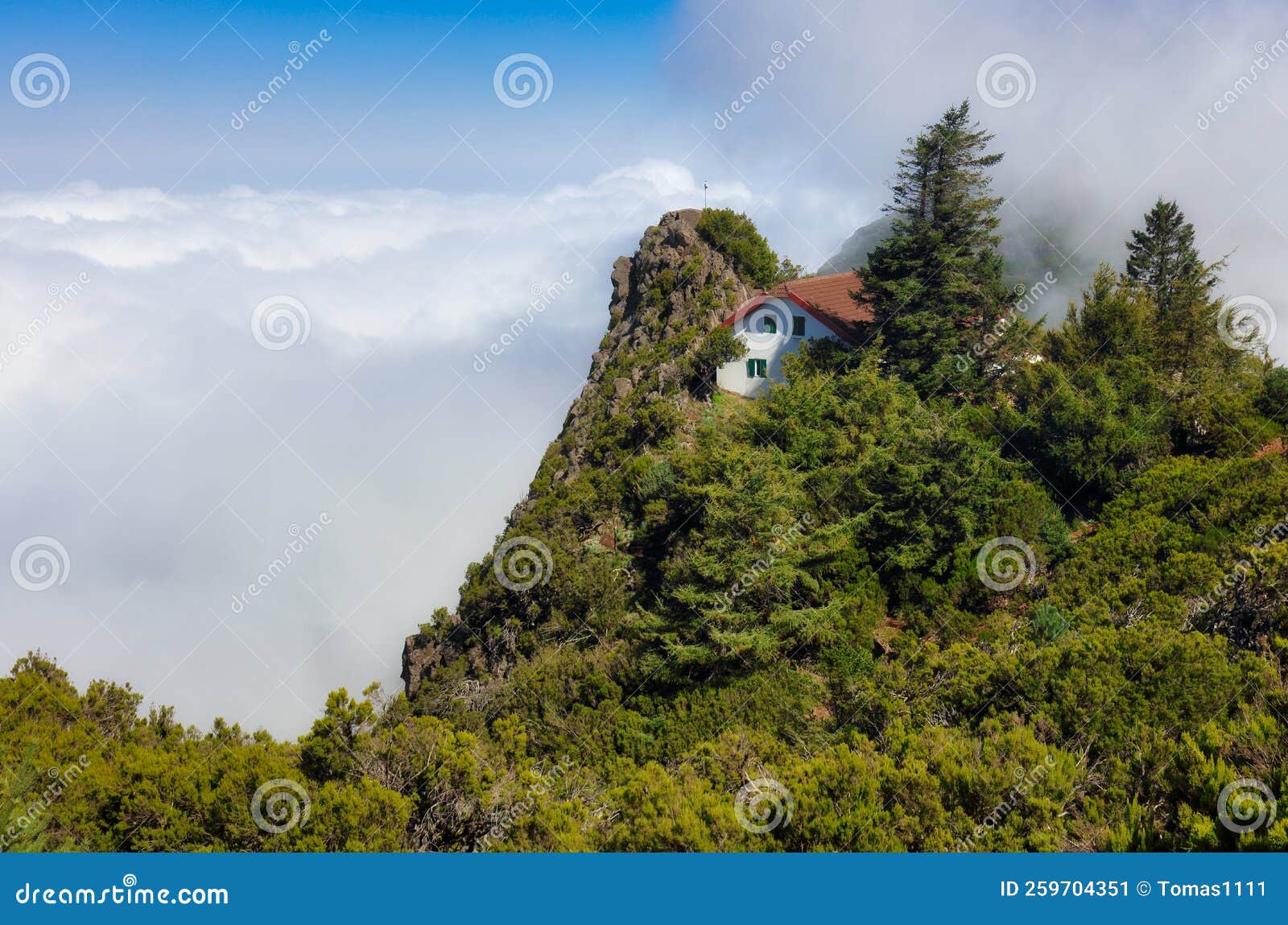 madeira island - casa de abrigo near pico ruivo over clouds