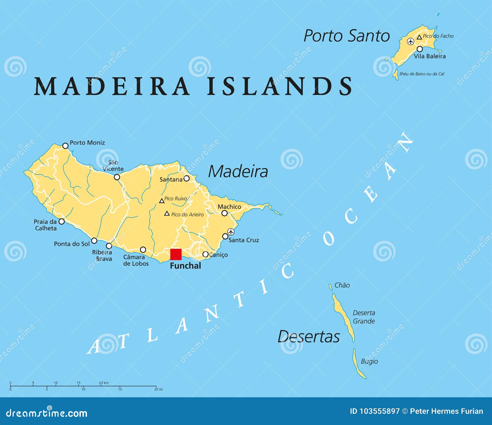 madeira islands political map