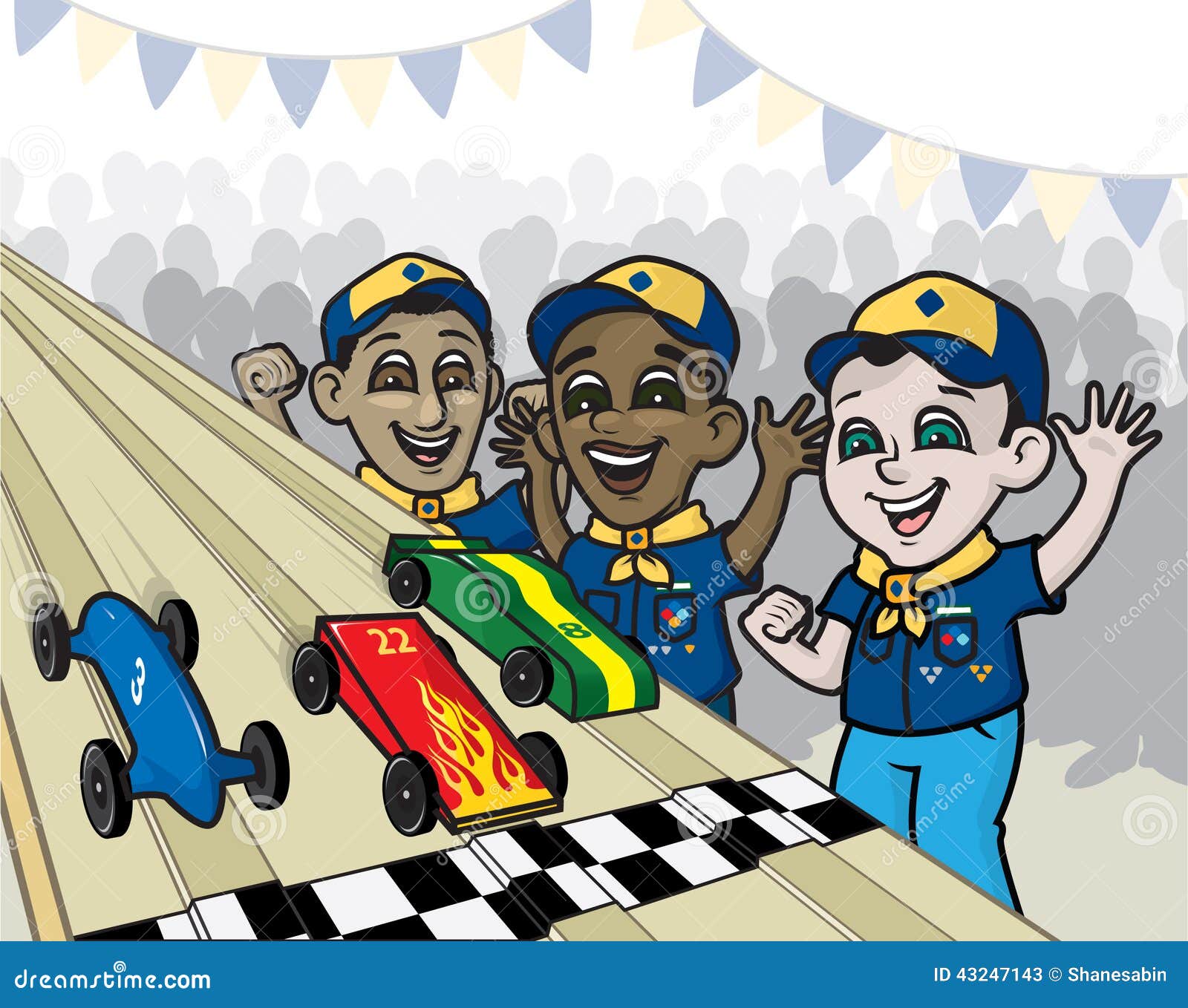 Carrera de Coches de Pino ilustración del vector. Ilustración de coche -  43247143, image size:1600x1358