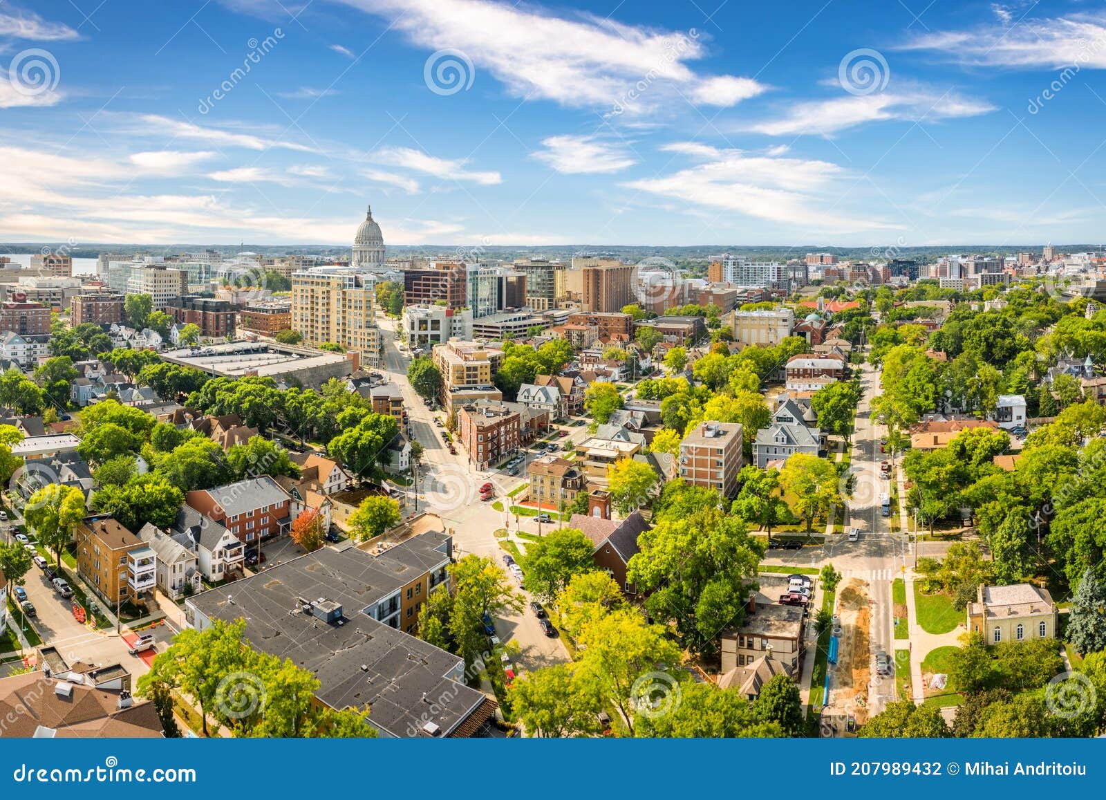 madison skyline and wisconsin state capitol