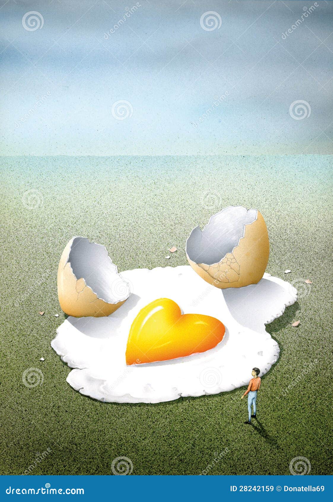 Madly in Love, As a Fried Egg Stock Illustration Illustration of