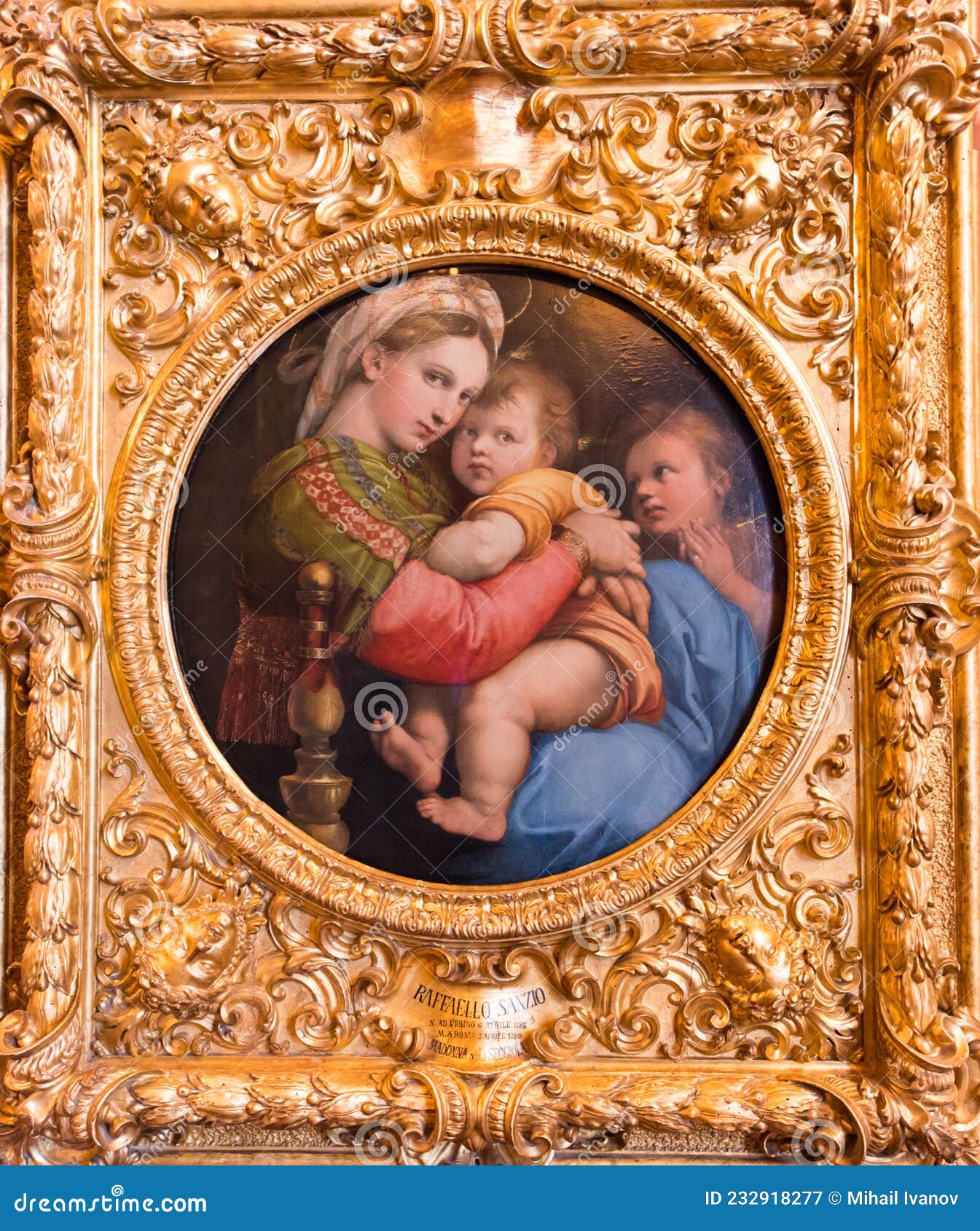 Raffaello La Madonna Della Seggiola Madonna Della Seggiola, by Painter Raffaello Editorial Photography