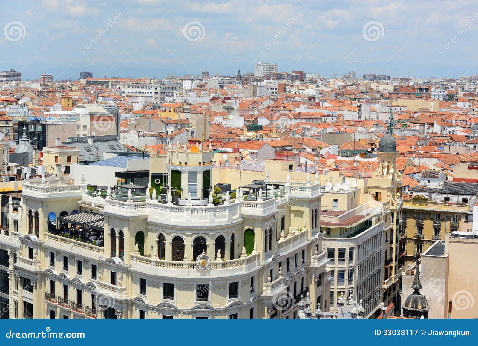 madrid city skyline, spain