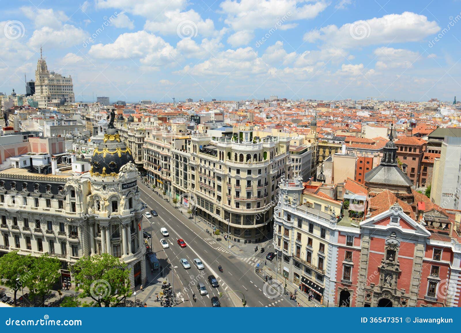 madrid city skyline, spain