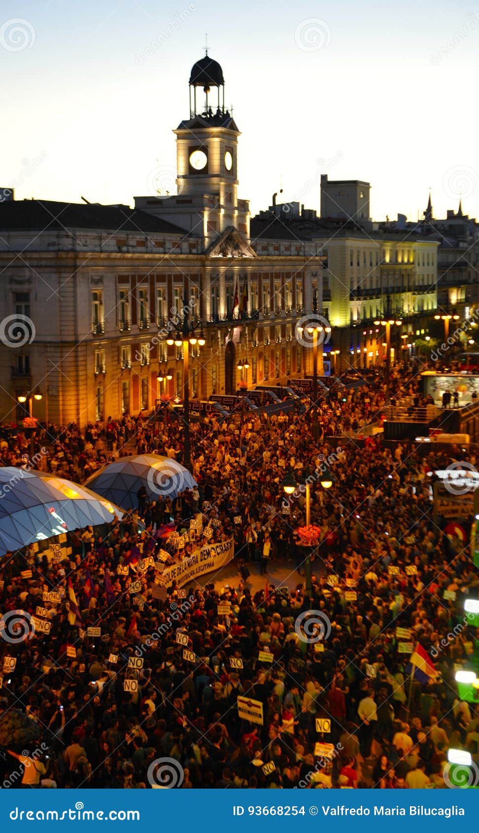 Madrid Event in the Sol Square Editorial Stock Image Image of blue