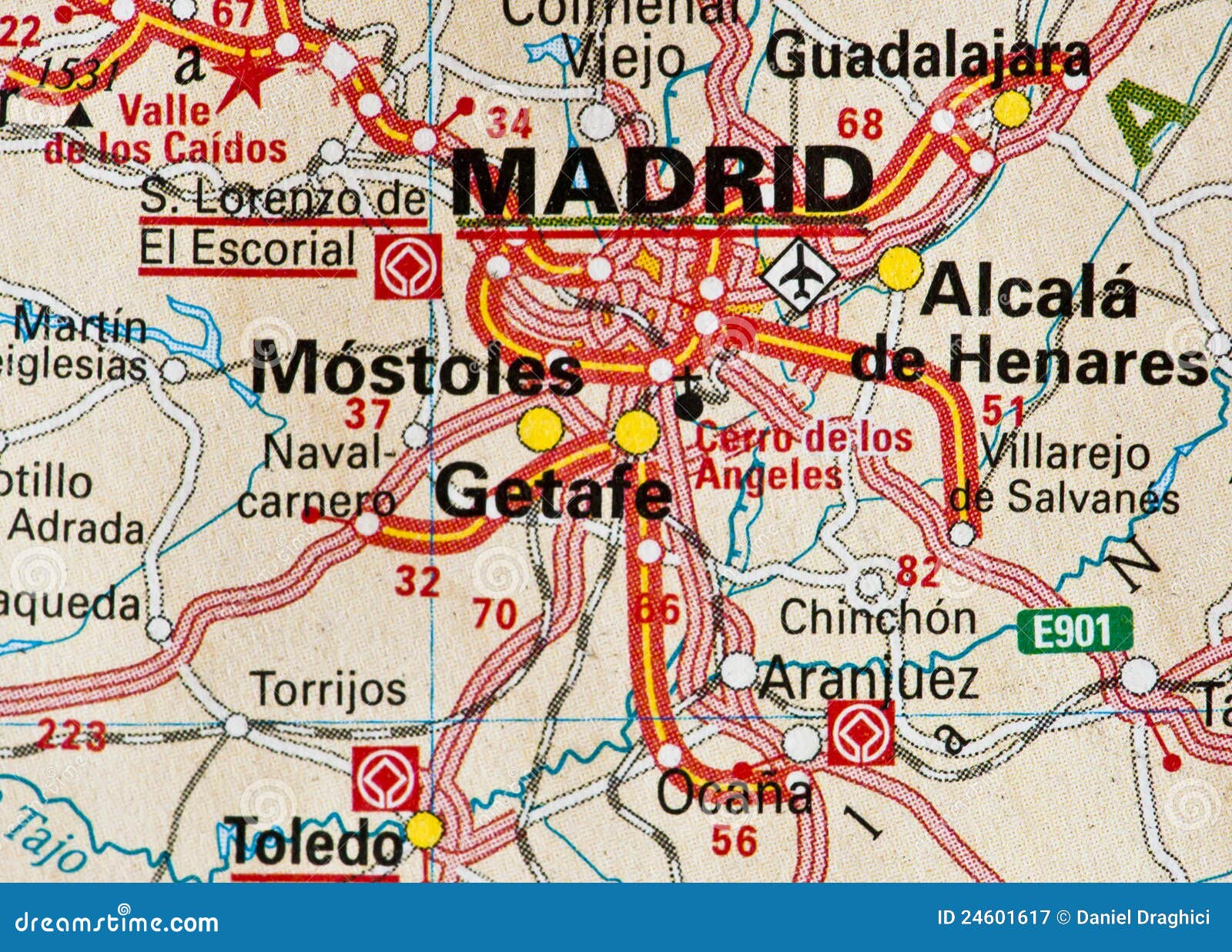 Madrid map stock image. Image of mediterranean, area 24601617