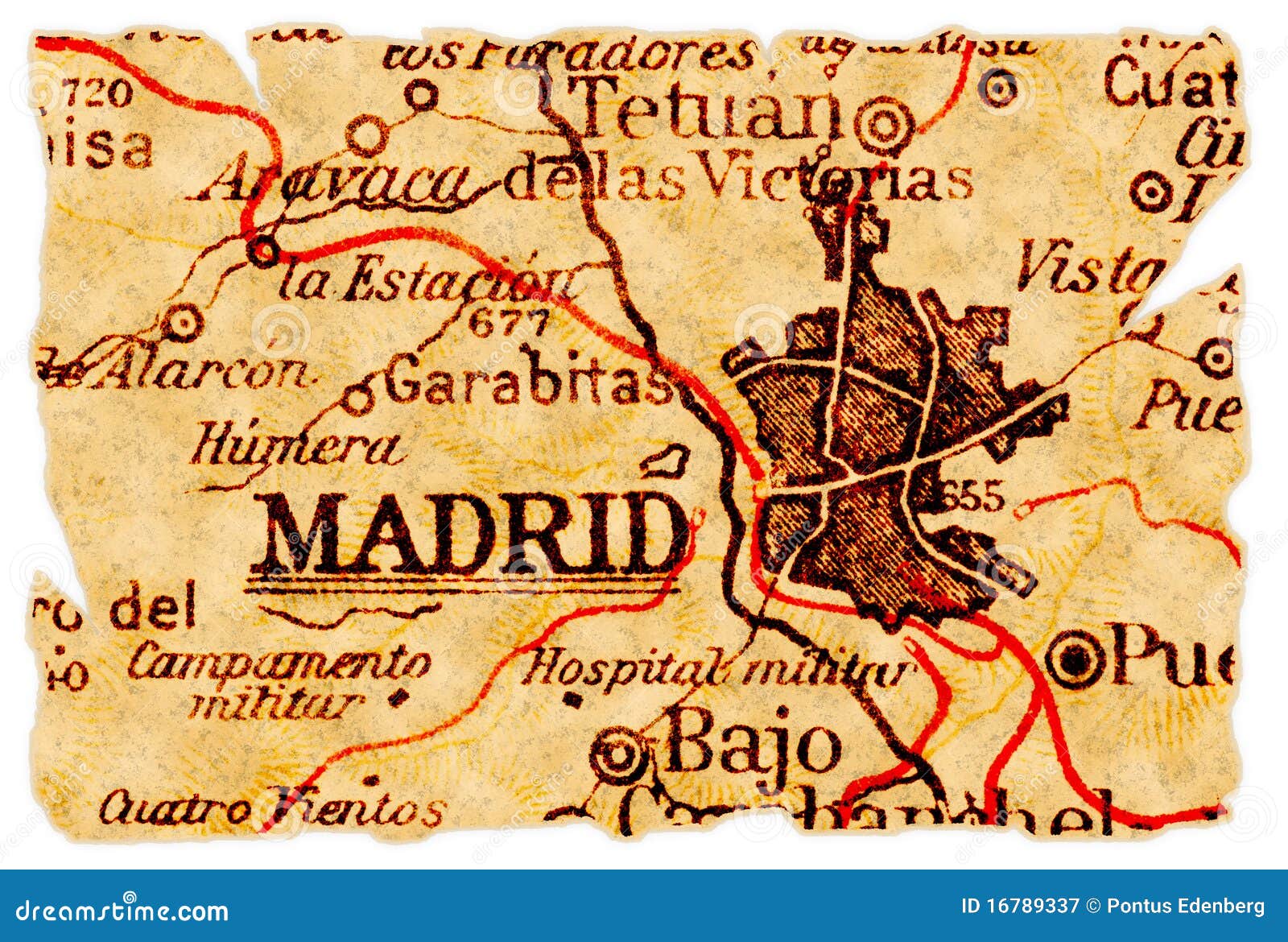 Madrid Old Map Royalty Free Stock Photography Image 16789337