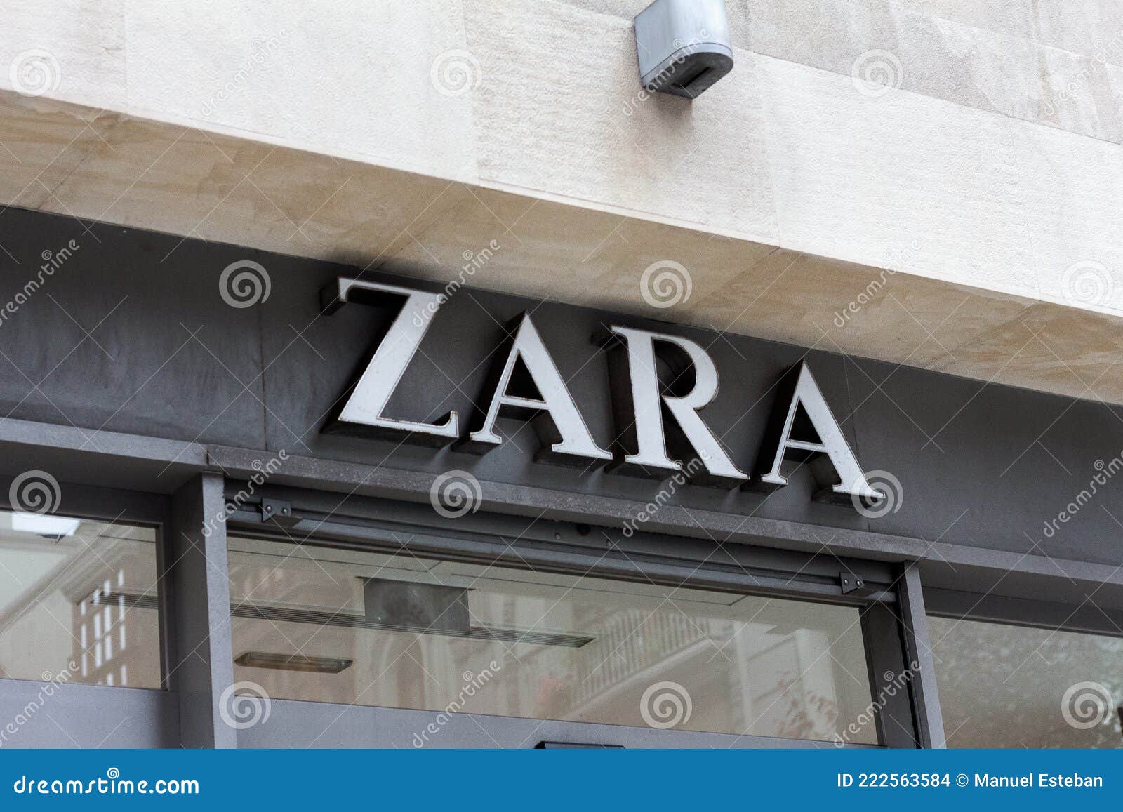 Zara Logo on Zara`s Shop. Zara it`s a Clothing Spanish Company ...