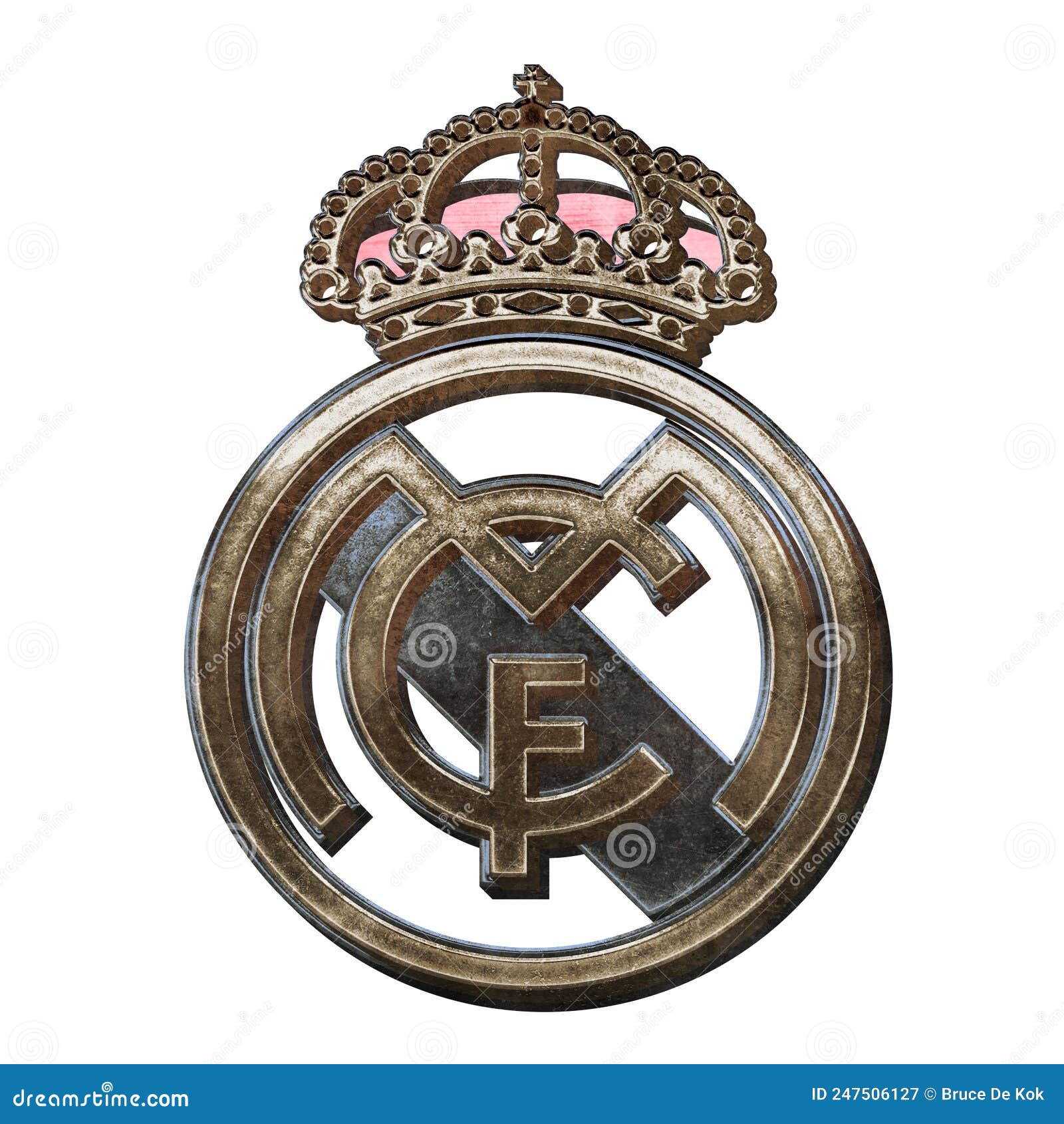 Madrid, Spain - May 16 2022: Steel Real Madrid Logo Isolated on ...