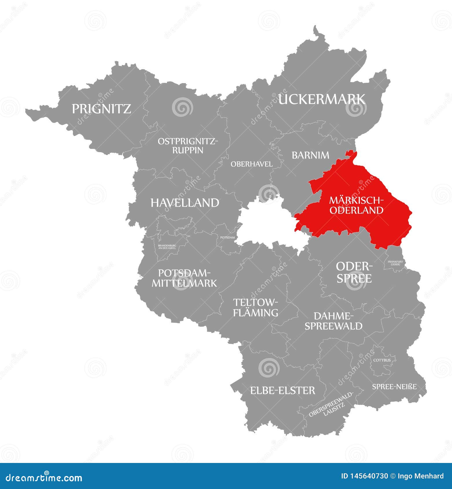 Brandenburg Map Germany State Outline Cartoon Vector | CartoonDealer