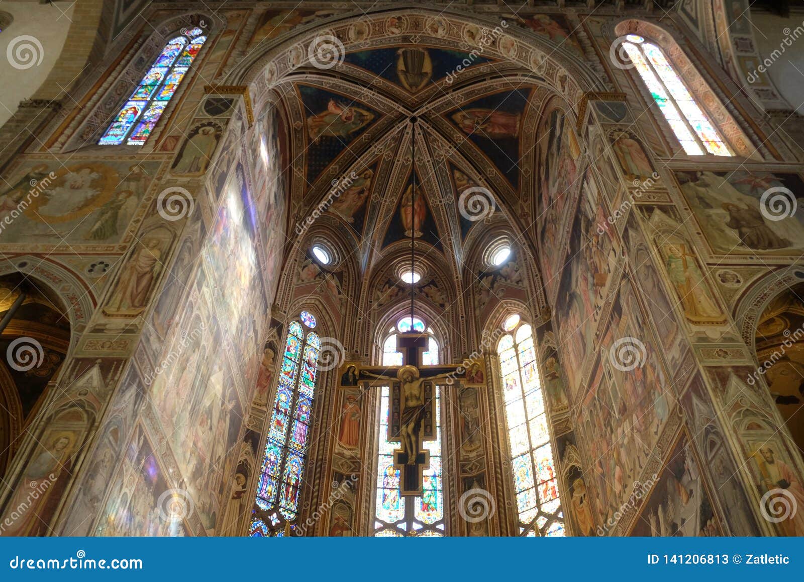 maestro di figlineÃ¢â¬â¢s painted wooden crucifix, basilica di santa croce in florence