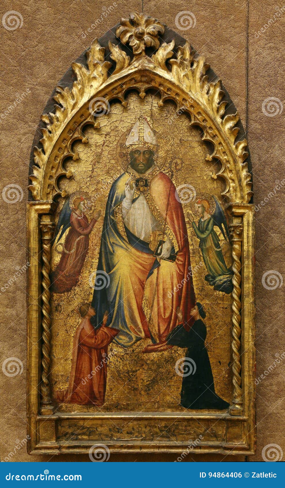 maestro di san martino a mensola: st. nicholas with angels and donors