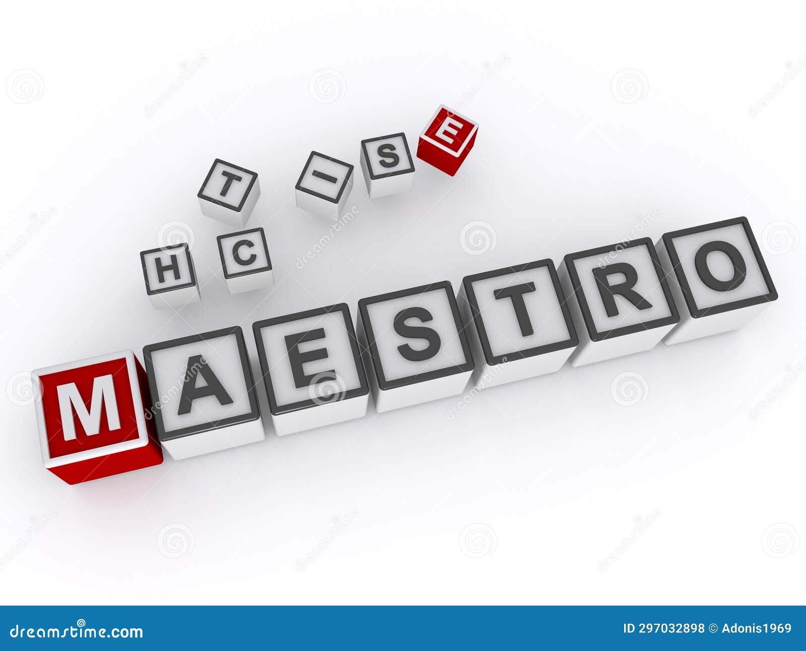 maestro word block on white